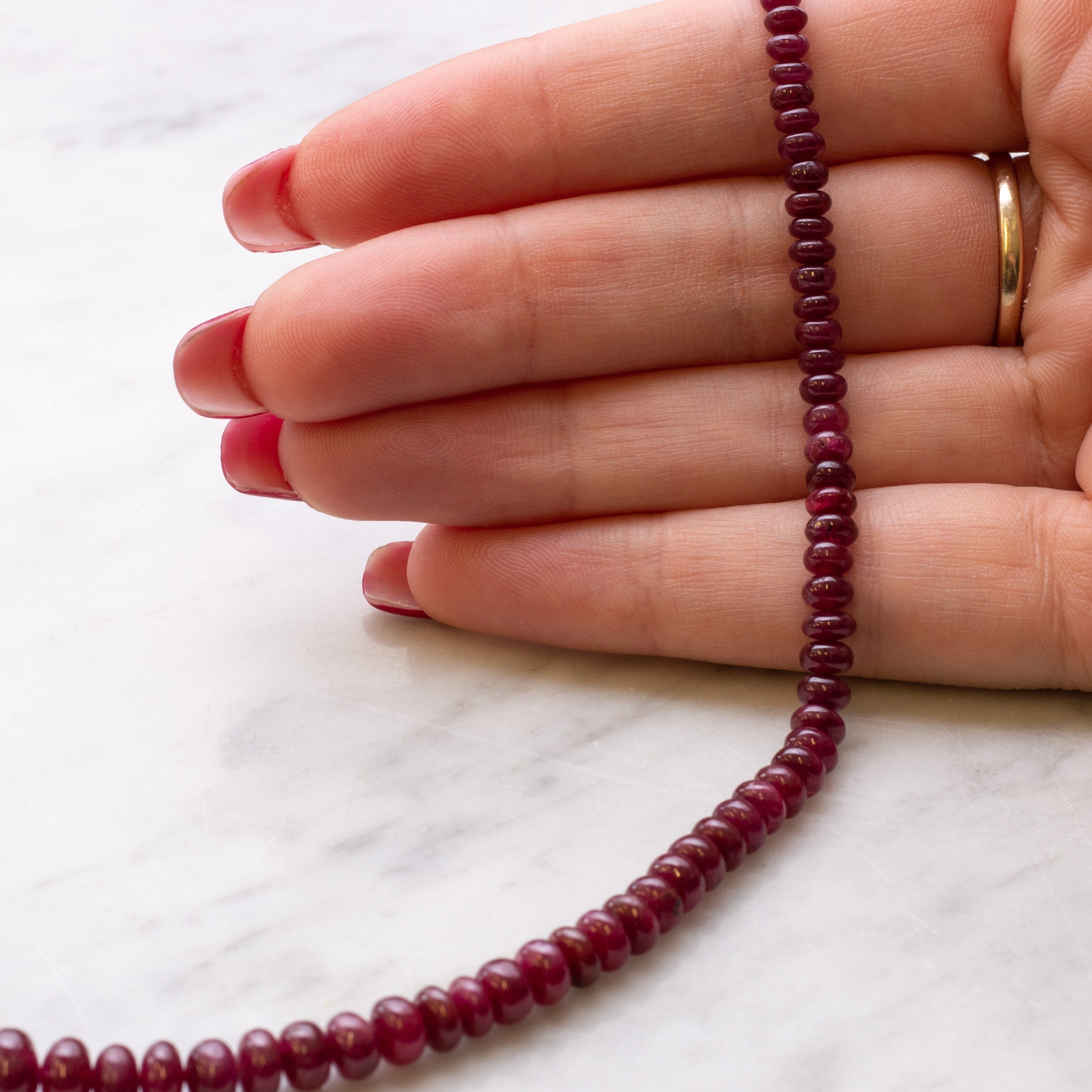 Ruby Rondelle Beads Approx 2.5mm