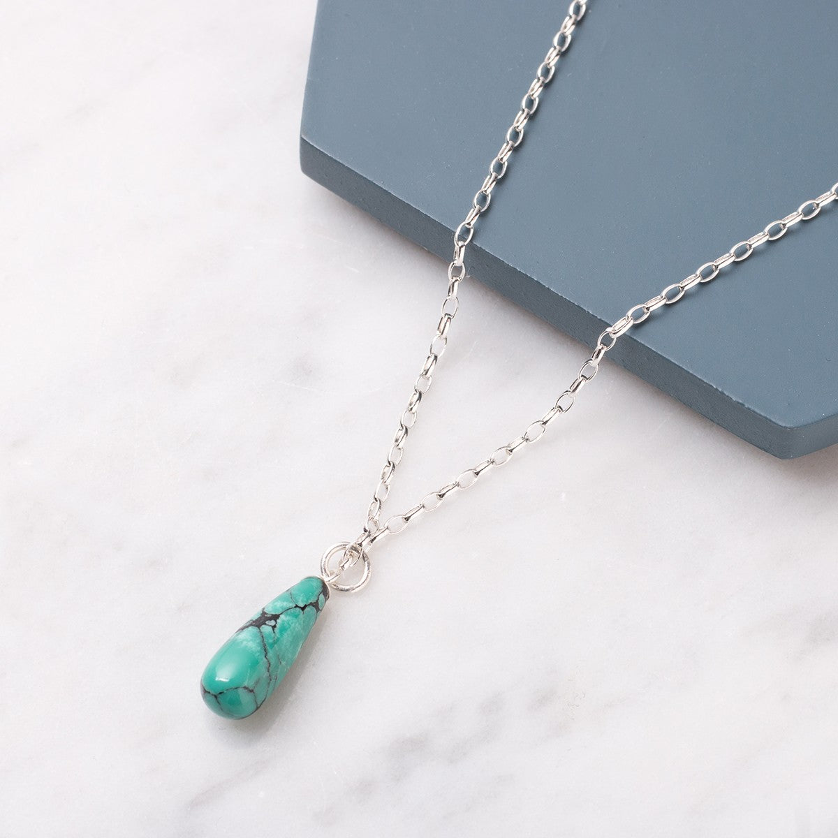 Chinese Turquoise Top Drilled Teardrop Gemstone Beads 16x6mm