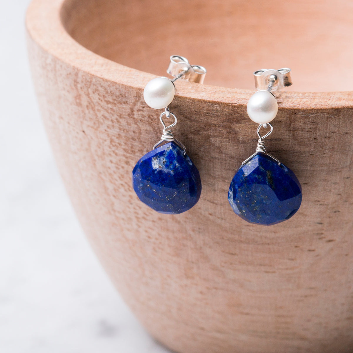 Lapis Lazuli Faceted Heart Briolette Beads Approx 8mm