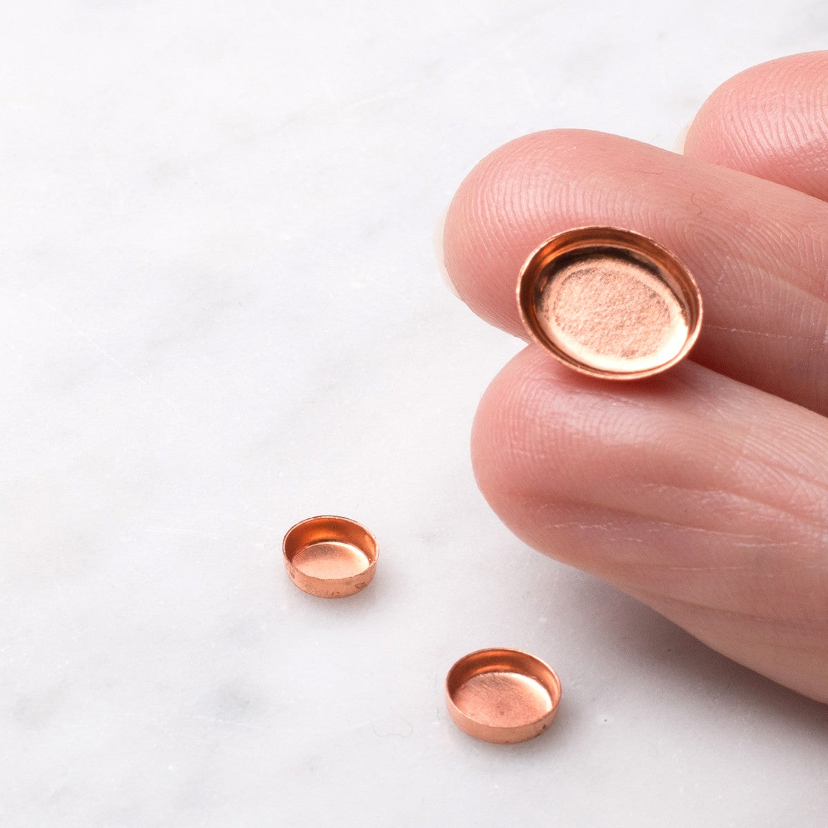 Copper Plain Edge Bezel Cups For Cabochon Stones Approx 10x8mm