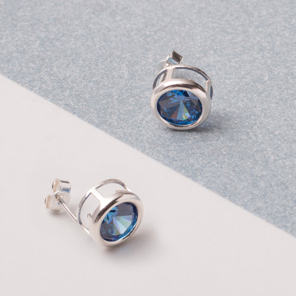 Sterling Silver Backset Stud Earring Settings Pair