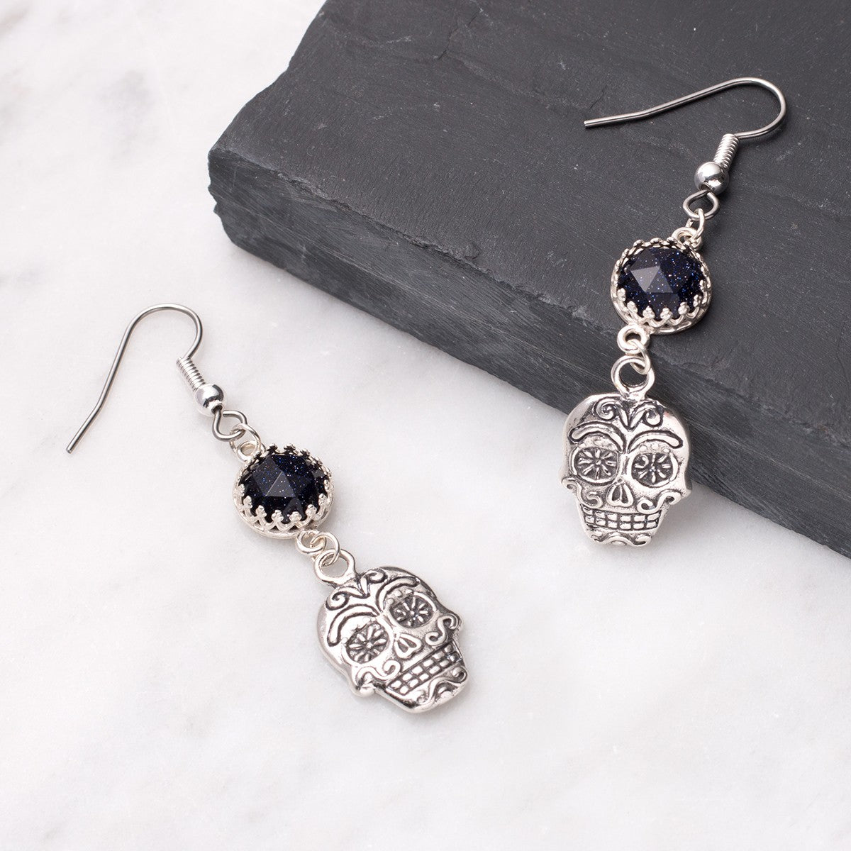 Sterling Silver Mexican Style Sugar Skull Charm