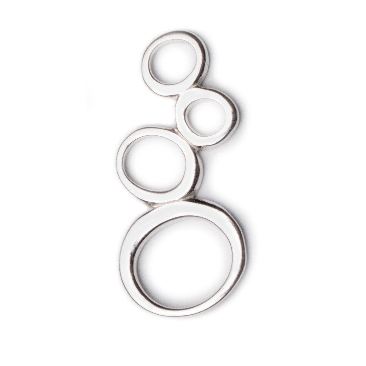 Sterling Silver 4 Hoop Organic Connector Link