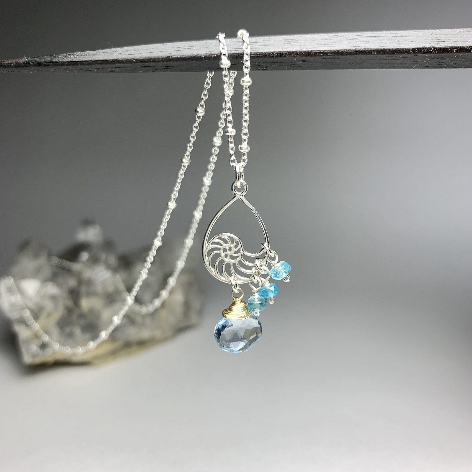 Sterling Silver Teardrop Shell Pendant Charm