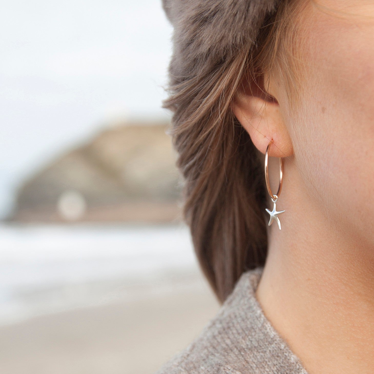 Rose Gold Filled Hoops Pair
