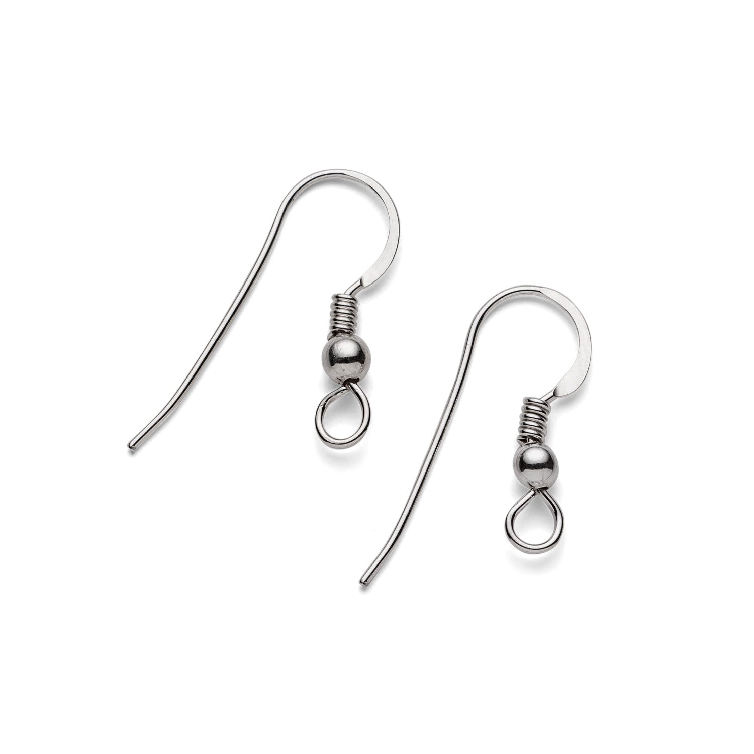 Sterling Silver Shepherds Crook Earwire With Bead & Spring Pair