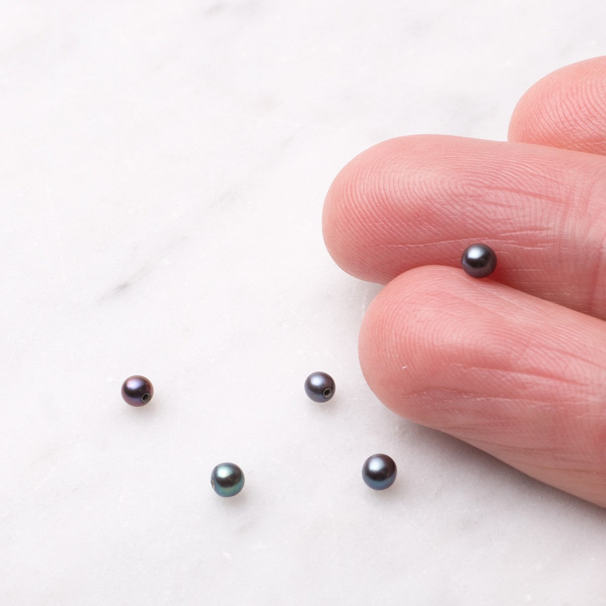 Cultured Freshwater Half Drilled Peacock Pearls Approx 2.5mm Roundish