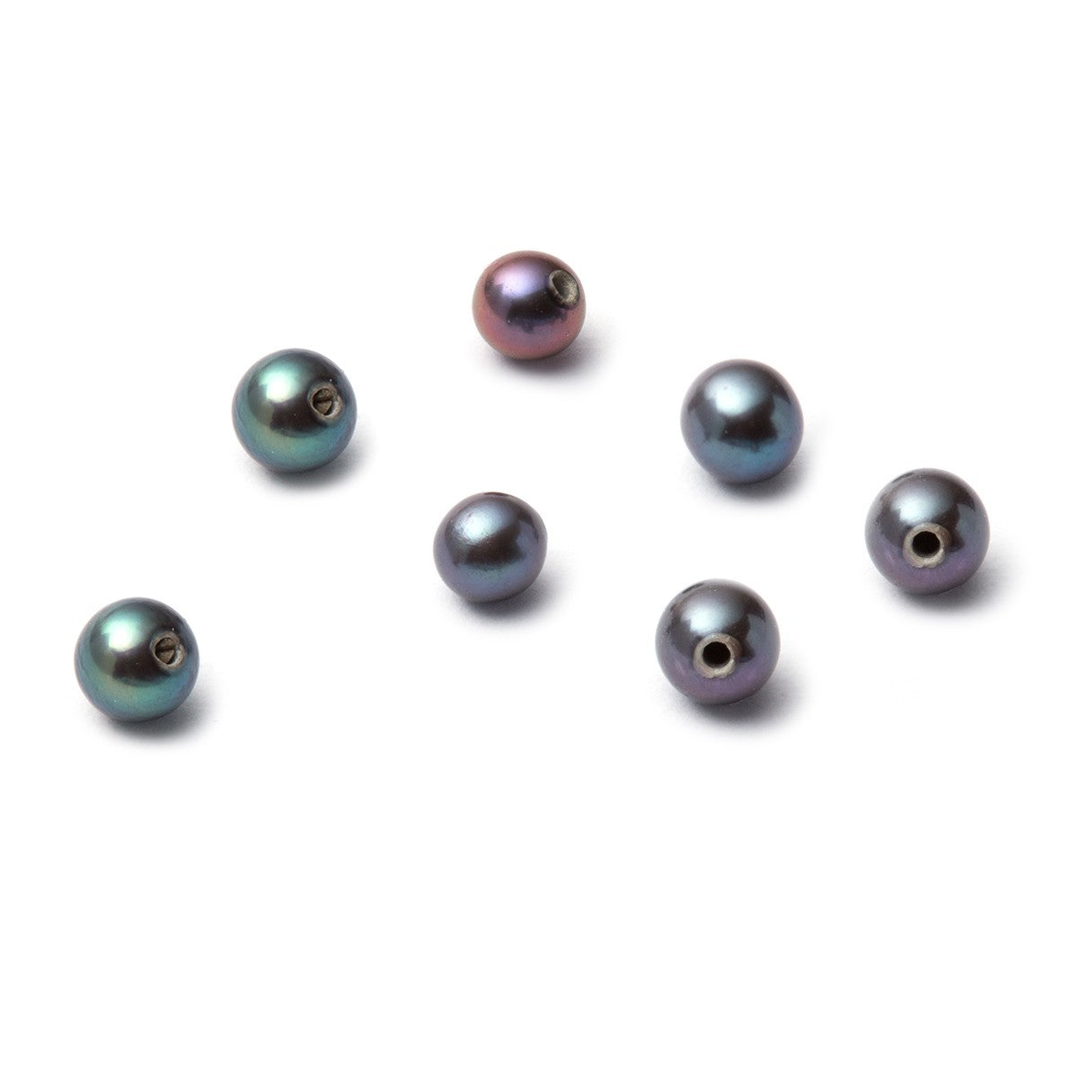 Cultured Freshwater Half Drilled Peacock Pearls Approx 2.5mm Roundish