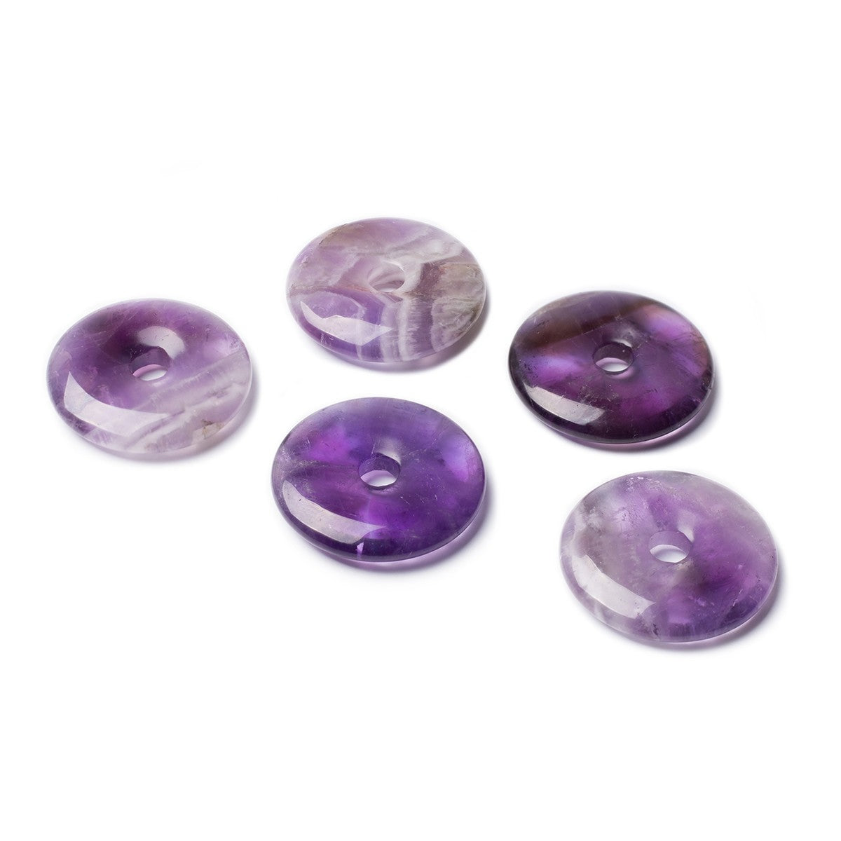 Amethyst Gemstone Donuts Approx 25mm