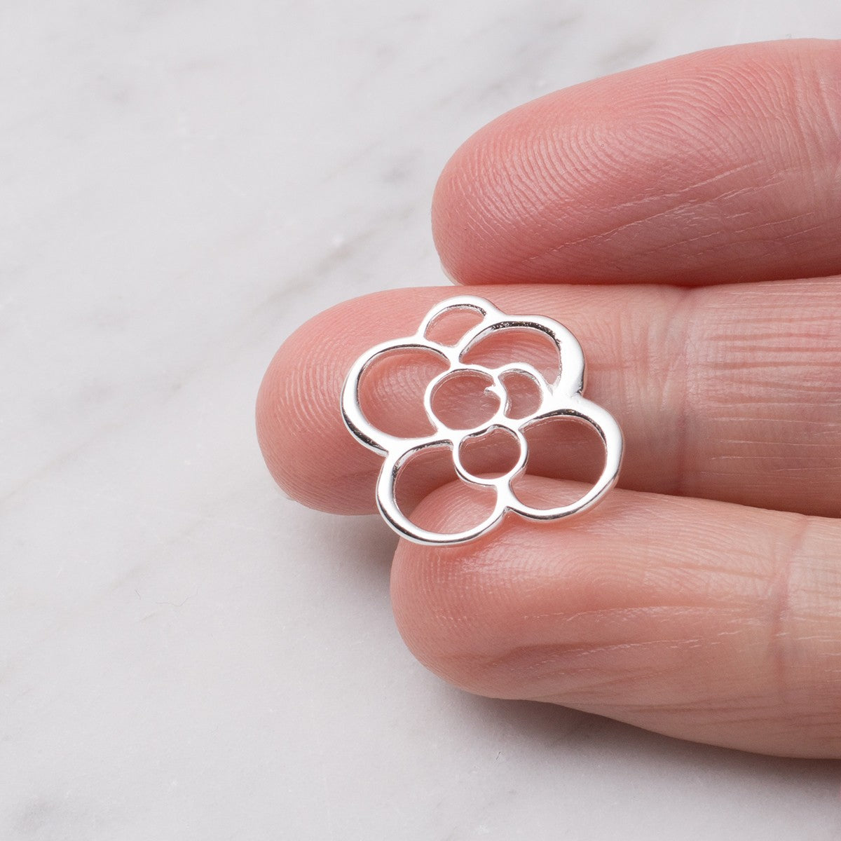 Sterling Silver Rose Connector Link