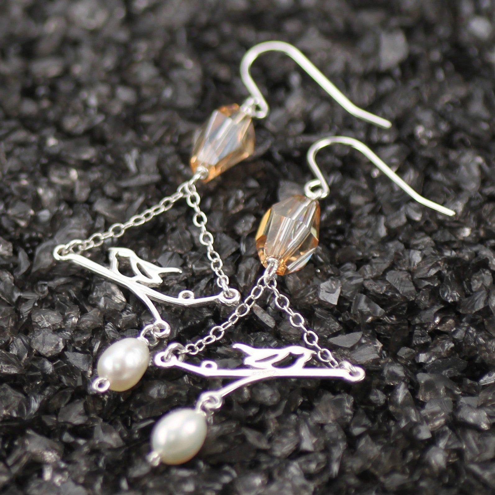 Sterling Silver Bird On A Branch Connector Link