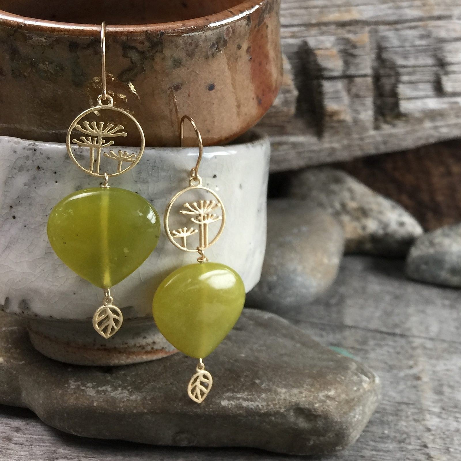 14ct Gold Vermeil Open Leaf Charm | Kernowcraft | Kernowcraft