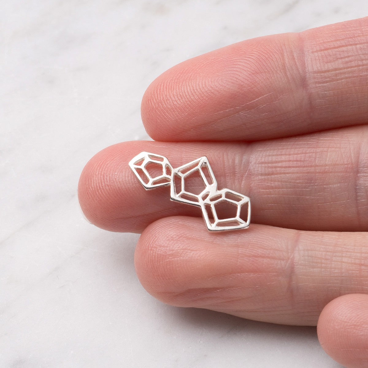 Sterling Silver Geometric Cluster Connector Link