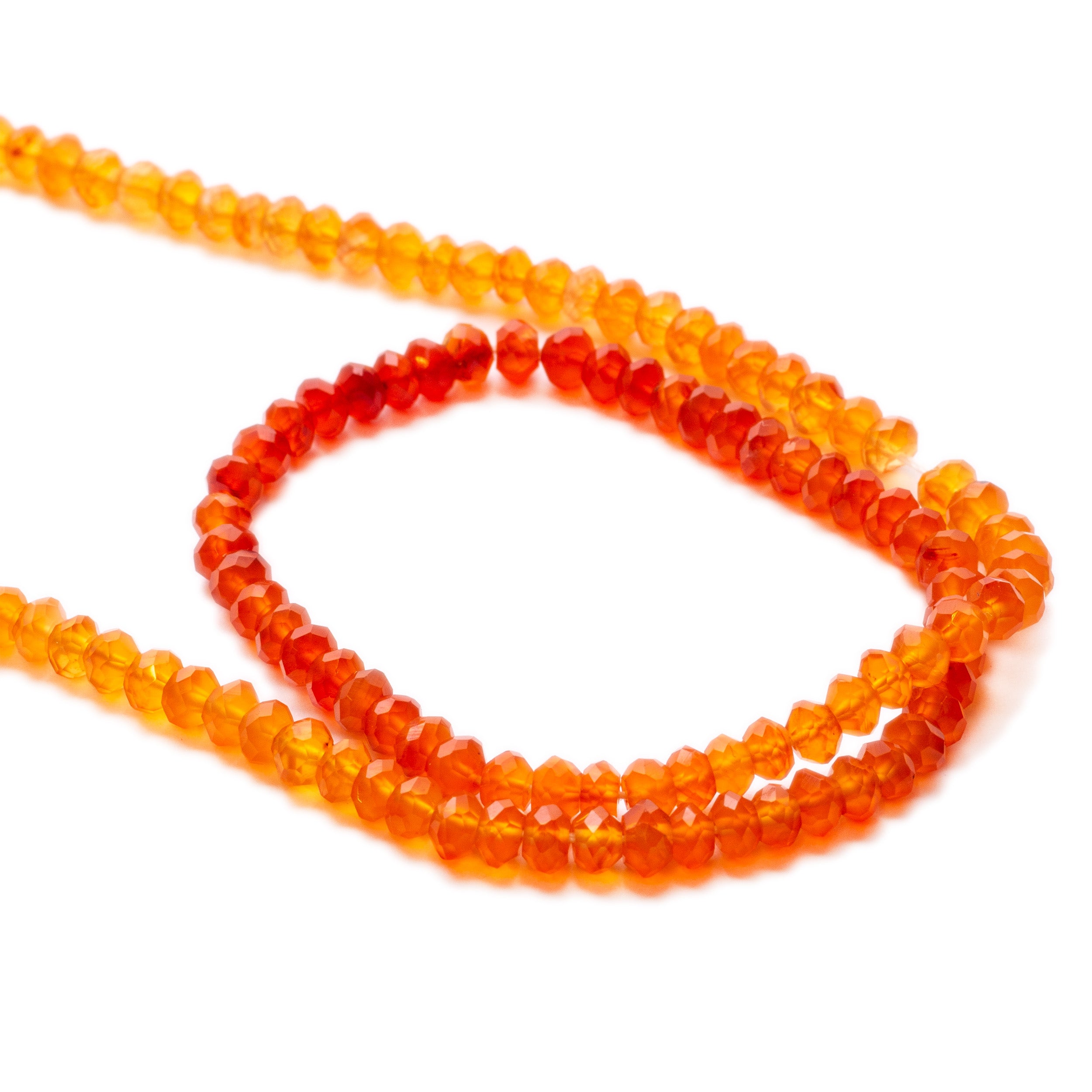 Carnelian Shaded Faceted Rondelle Beads Approx 4x3mm