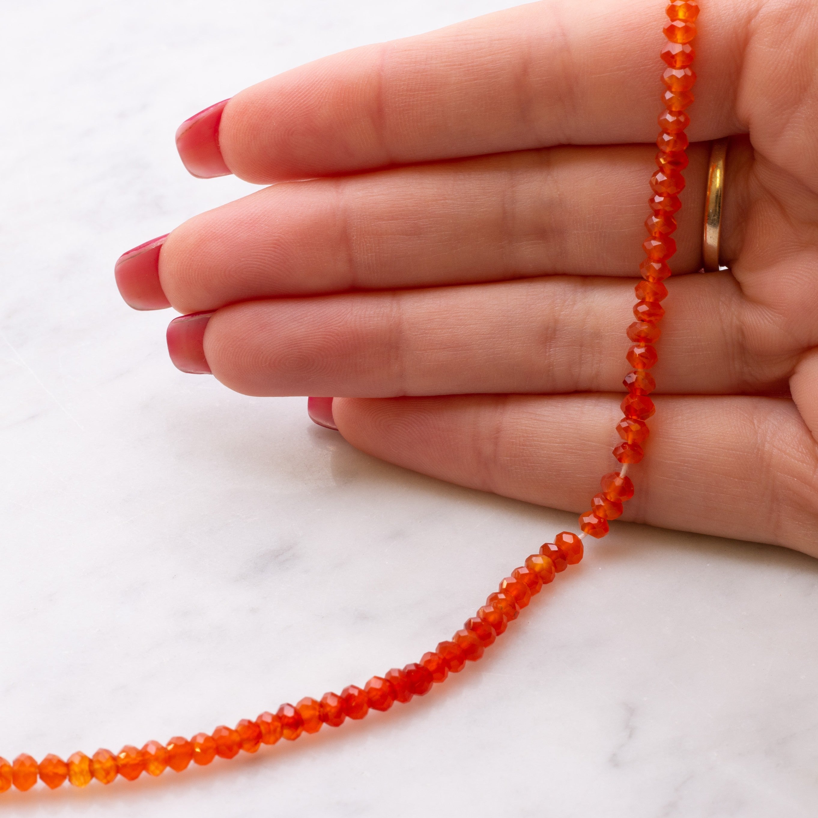 Carnelian Shaded Faceted Rondelle Beads Approx 4x3mm