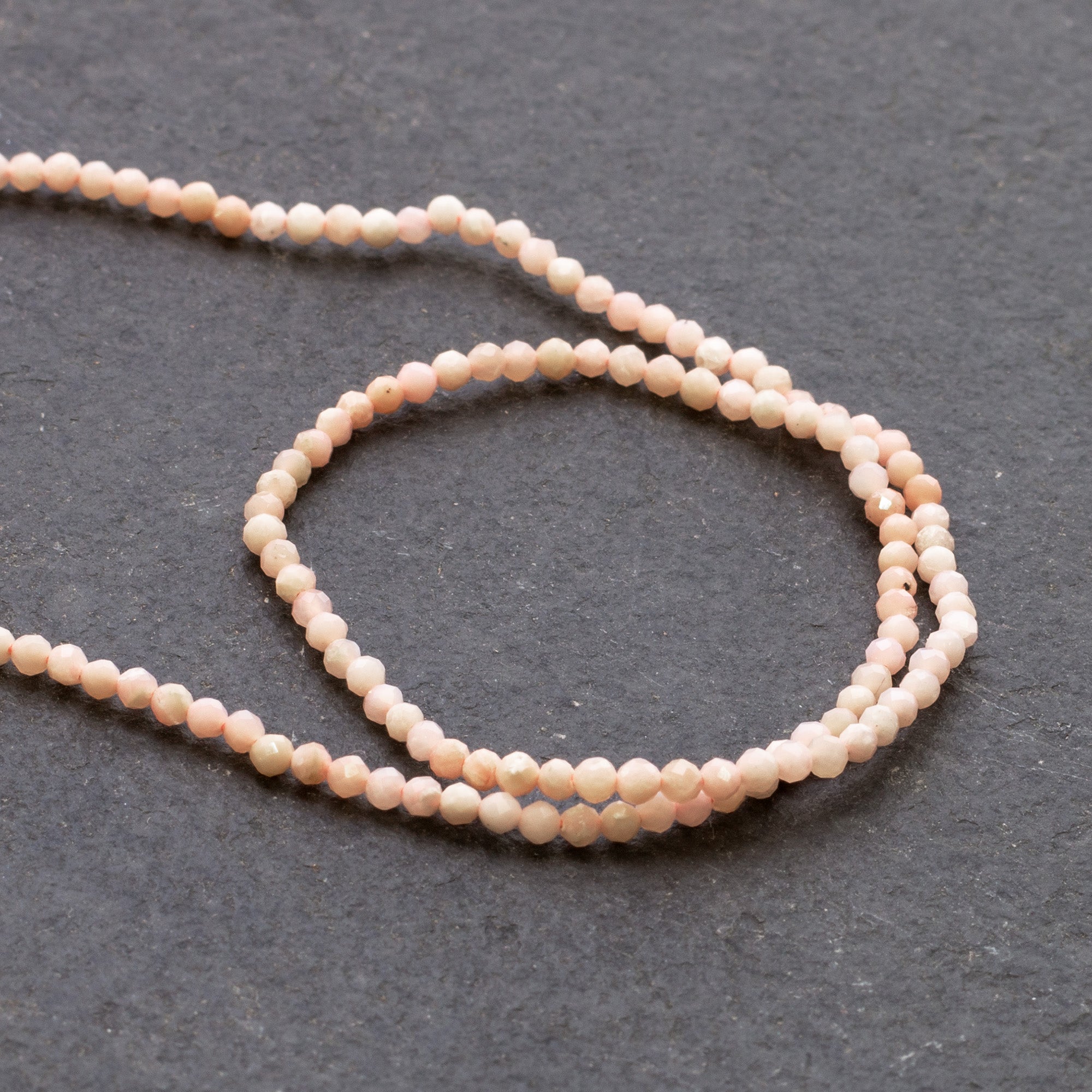 Pink Opal Shaded Micro Faceted Round Beads Approx 2mm
