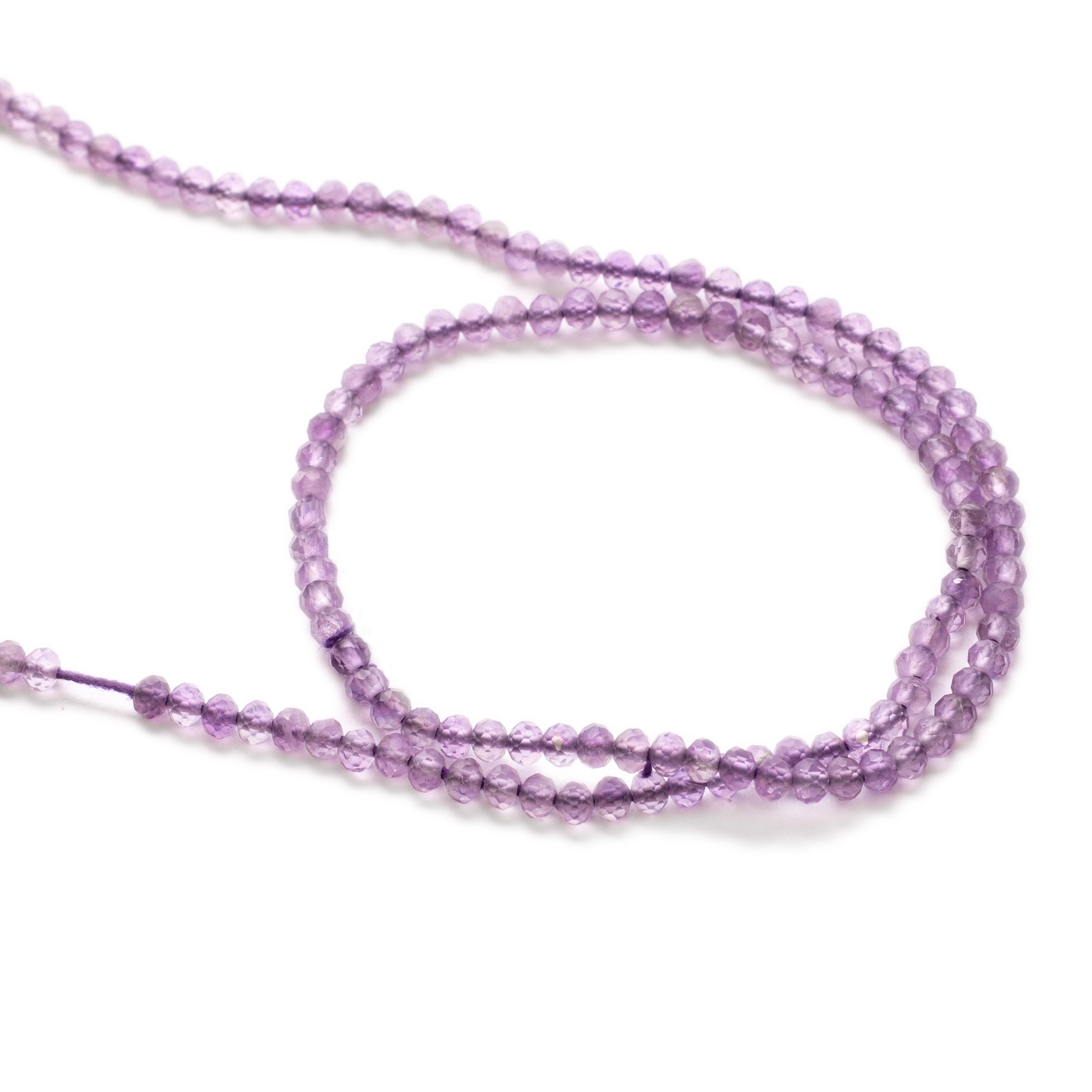 Amethyst Micro Faceted Round Beads Approx 2.5mm