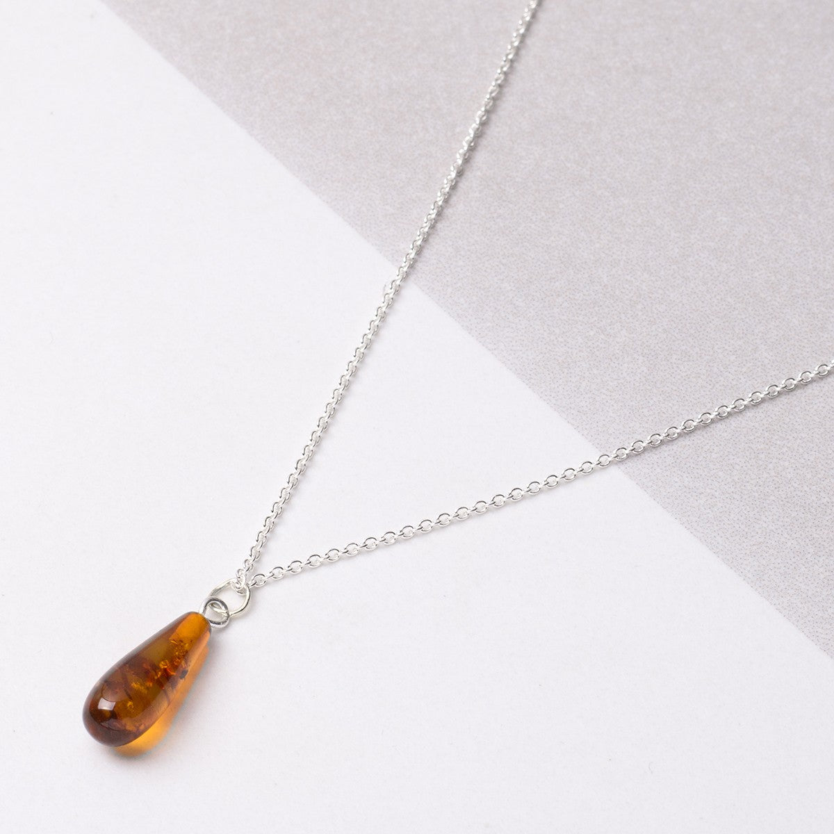 Amber Top Drilled Teardrop Gemstone Bead 16x6mm
