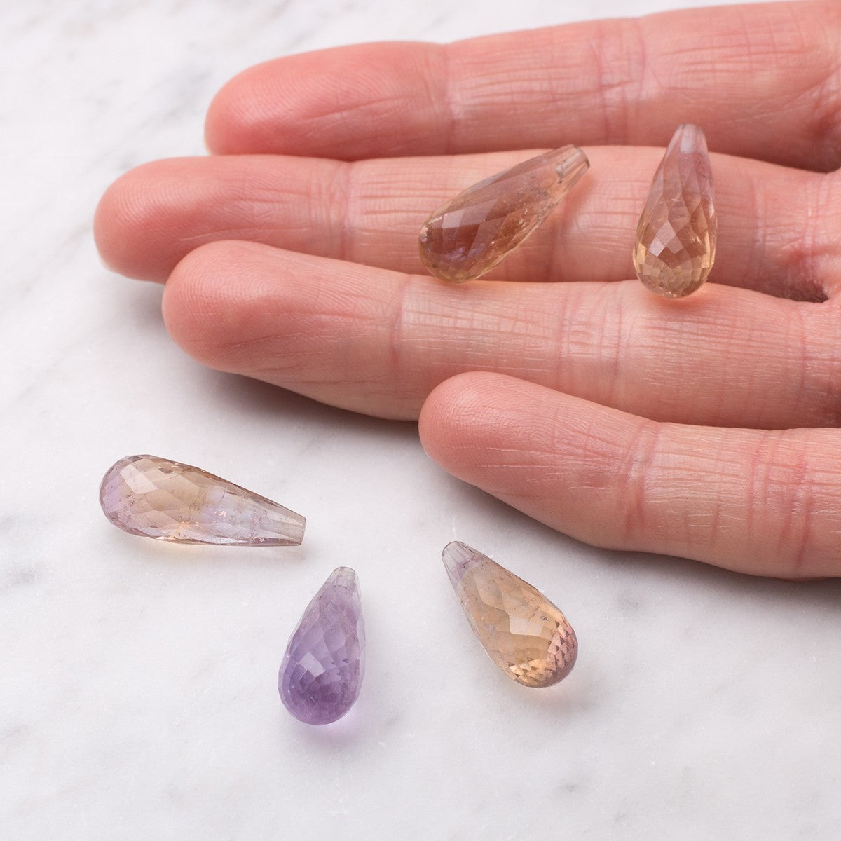 Ametrine Top Drilled Faceted Teardrop Gemstone Beads Approx 20x8mm