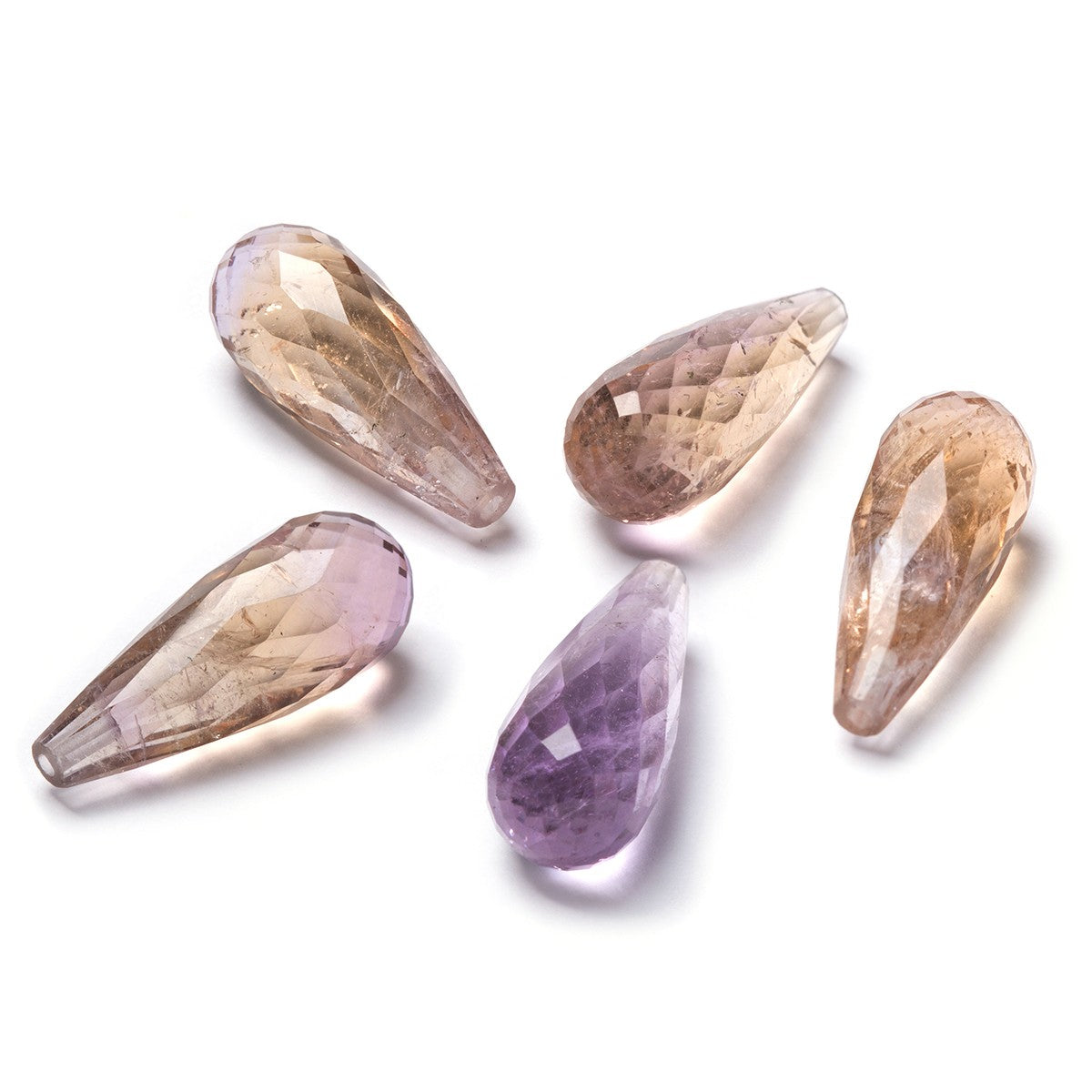 Ametrine Top Drilled Faceted Teardrop Gemstone Beads Approx 20x8mm