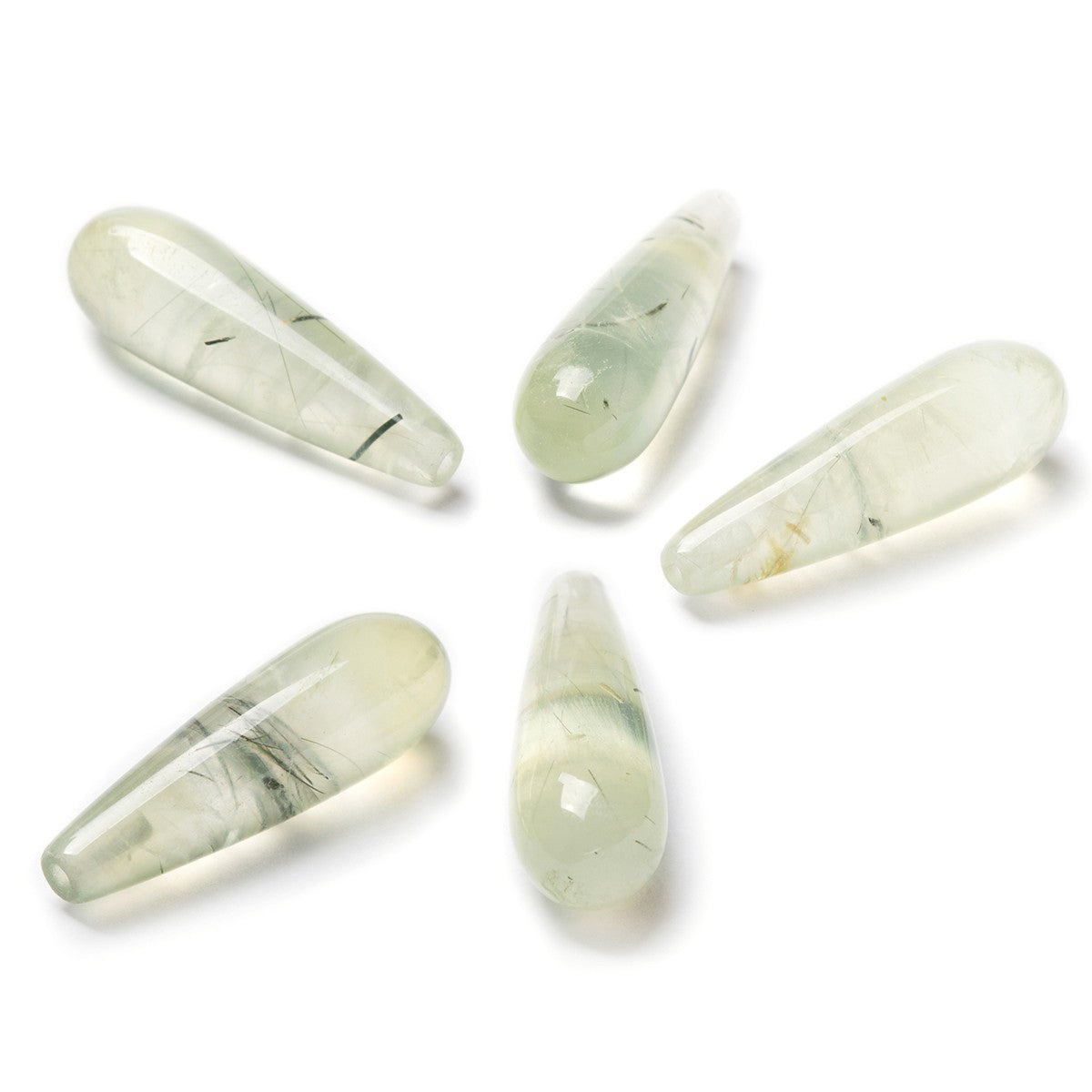 Prehnite Top Drilled Teardrop Gemstone Beads Approx 22x7mm