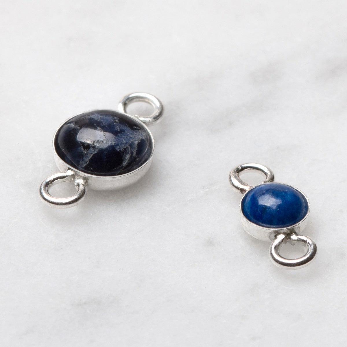 Sterling Silver Plain Edge Bezel Link Settings For Cabochon Stones