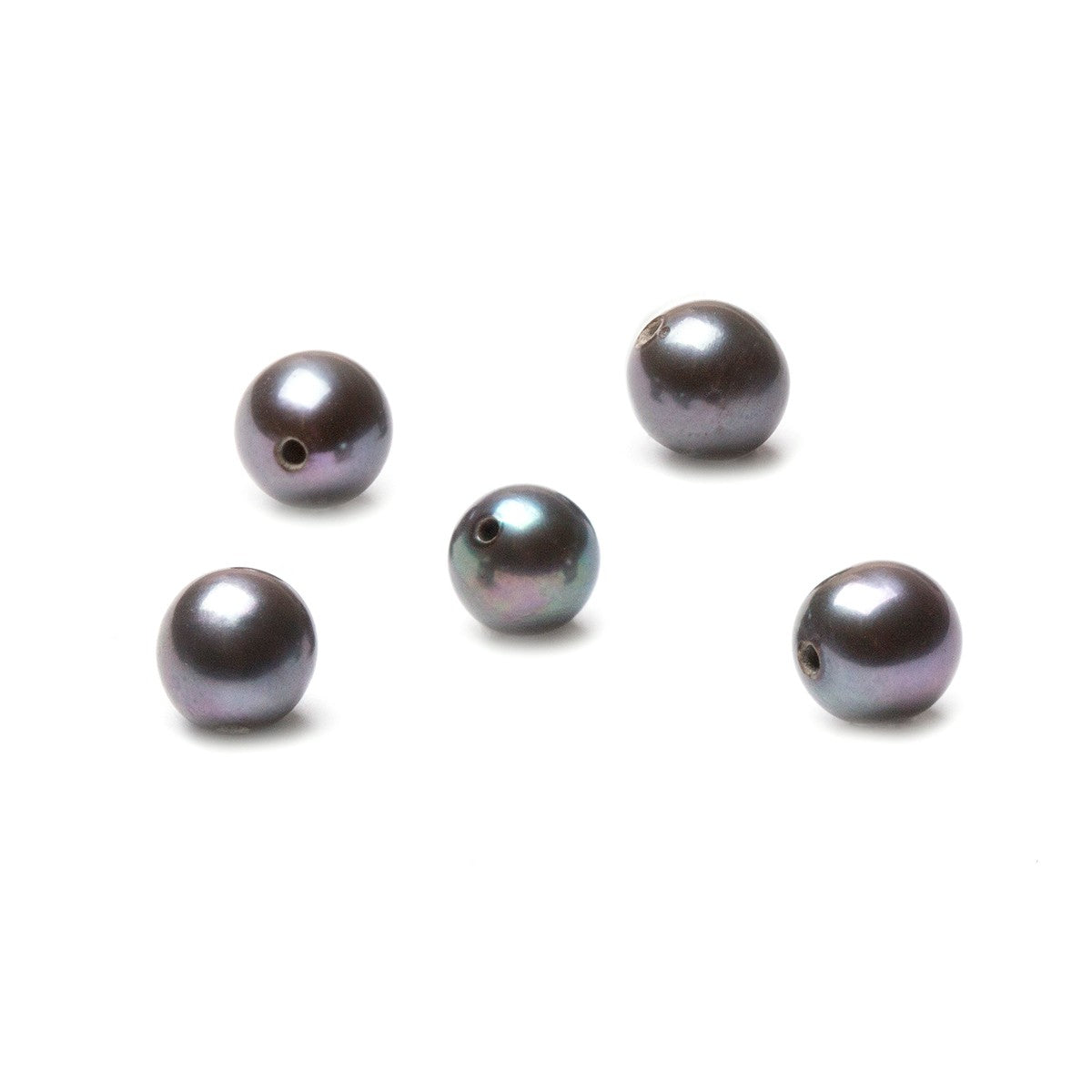 Cultured Freshwater Half Drilled Peacock Pearls Approx 5mm Roundish