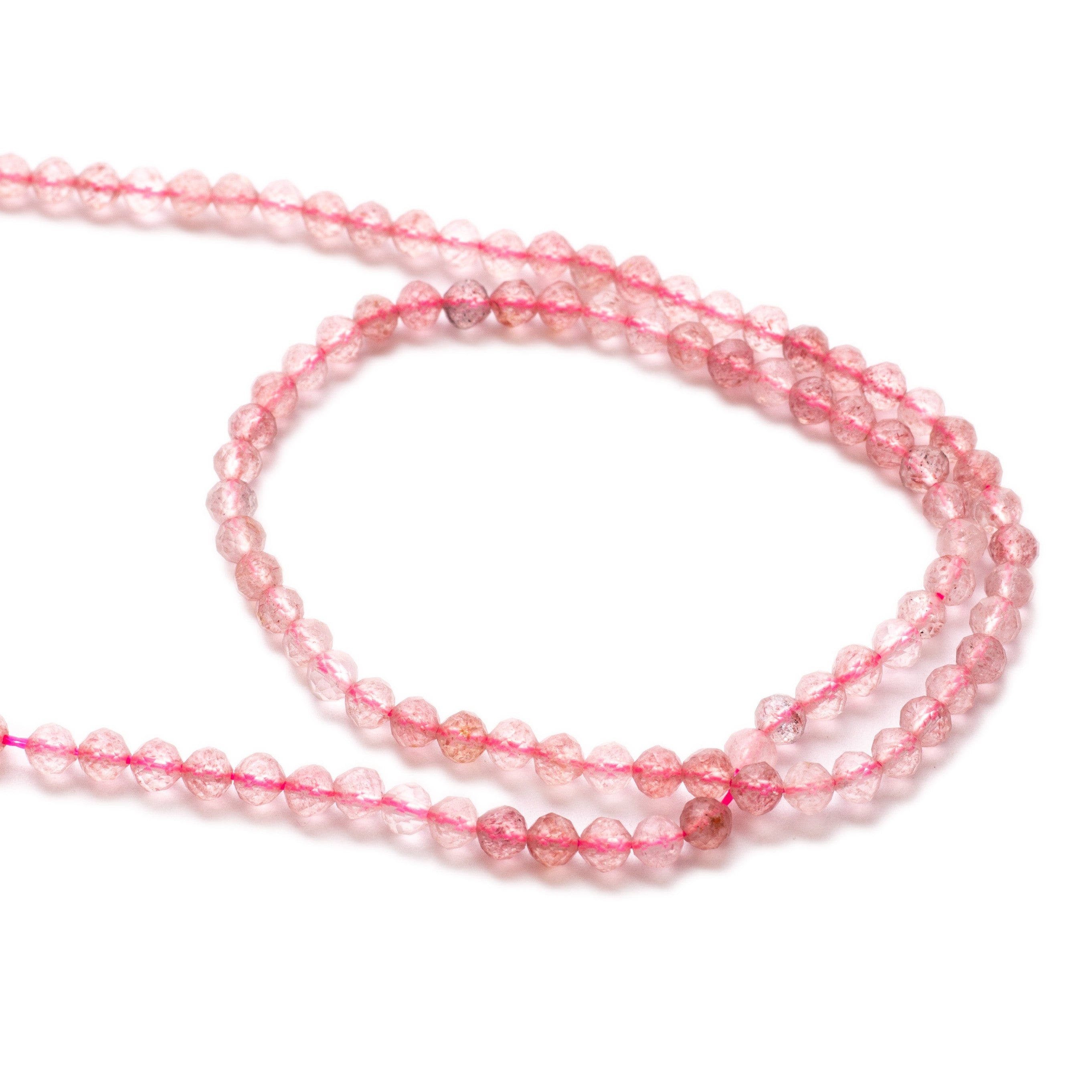 Ruby Quartz Mirco Faceted Round Beads Approx 3.5mm