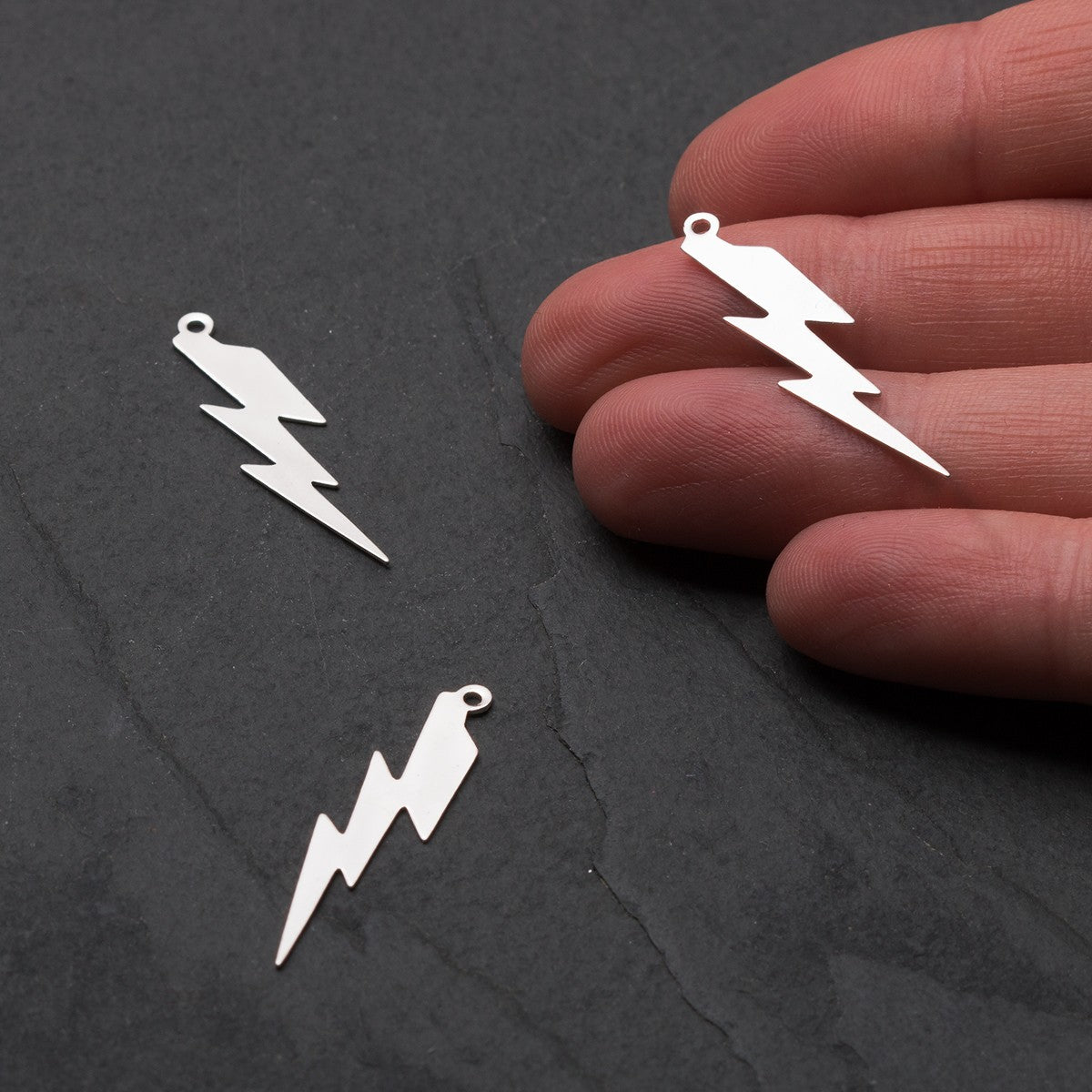 Sterling Silver Lightning Bolt Charms