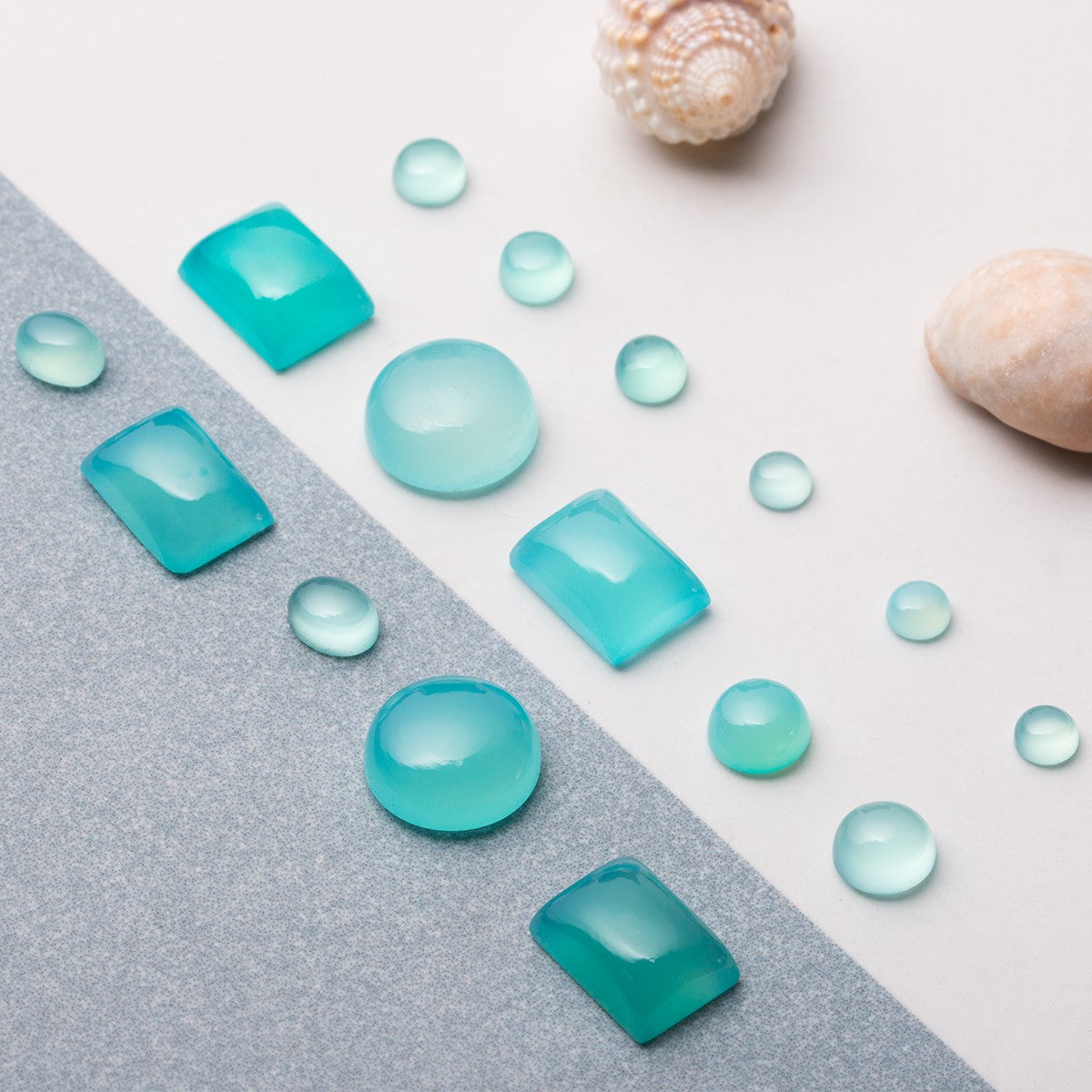 Turquoise Blue Chalcedony Cabochons