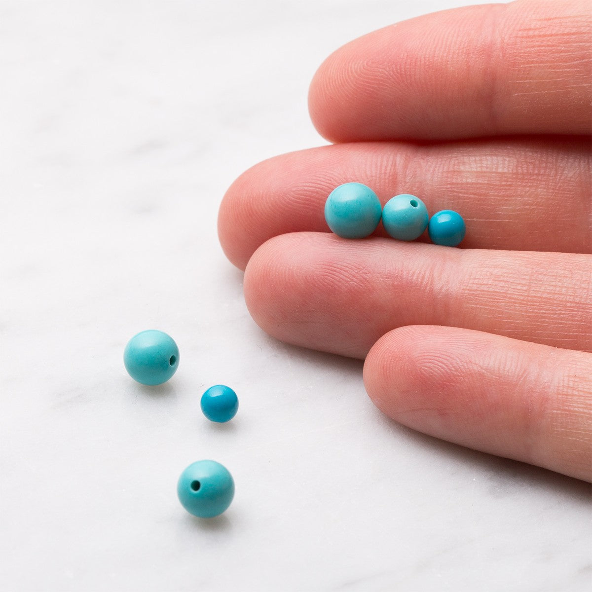 Turquoise Round Half Drilled Beads