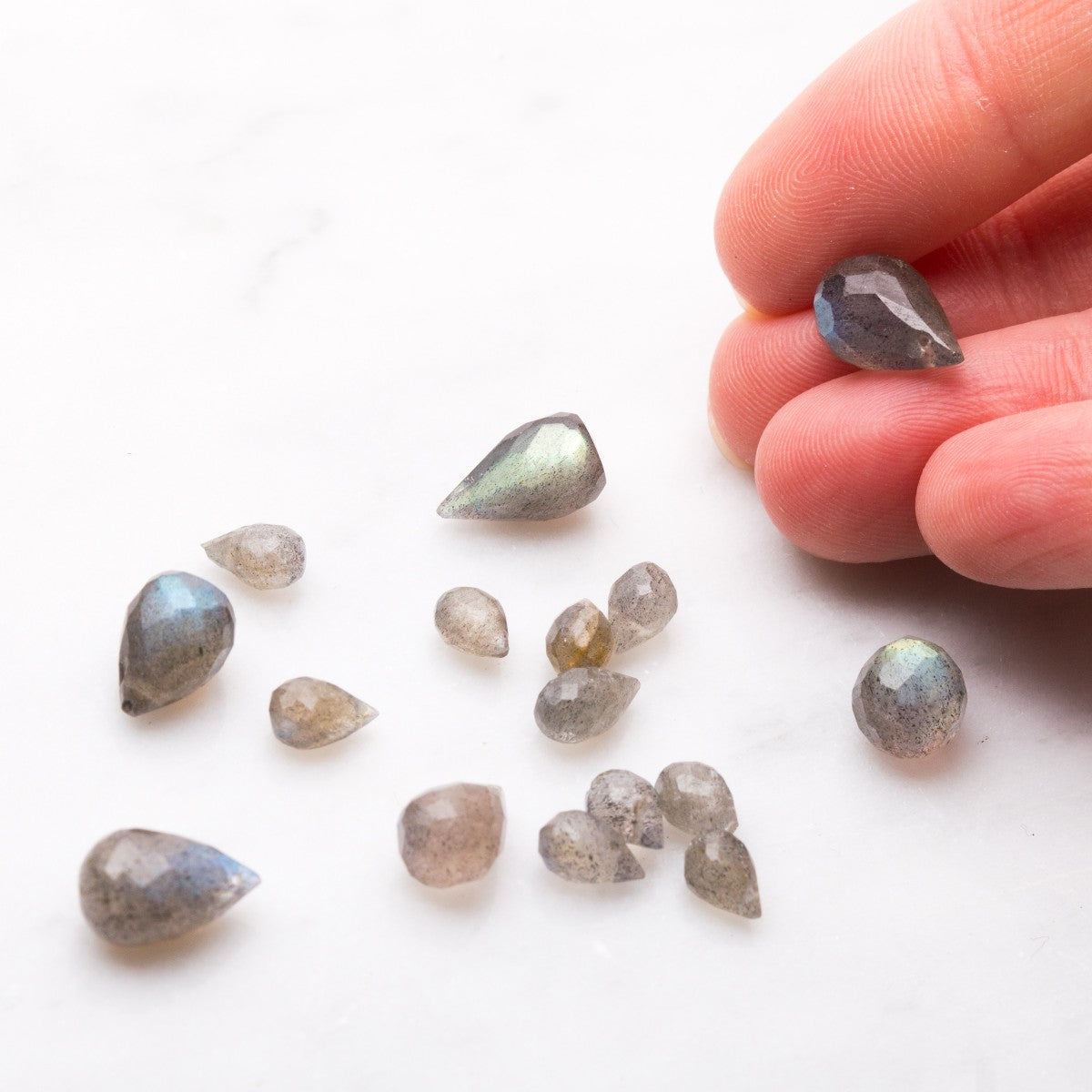 Labradorite Faceted Drop Briolette Beads