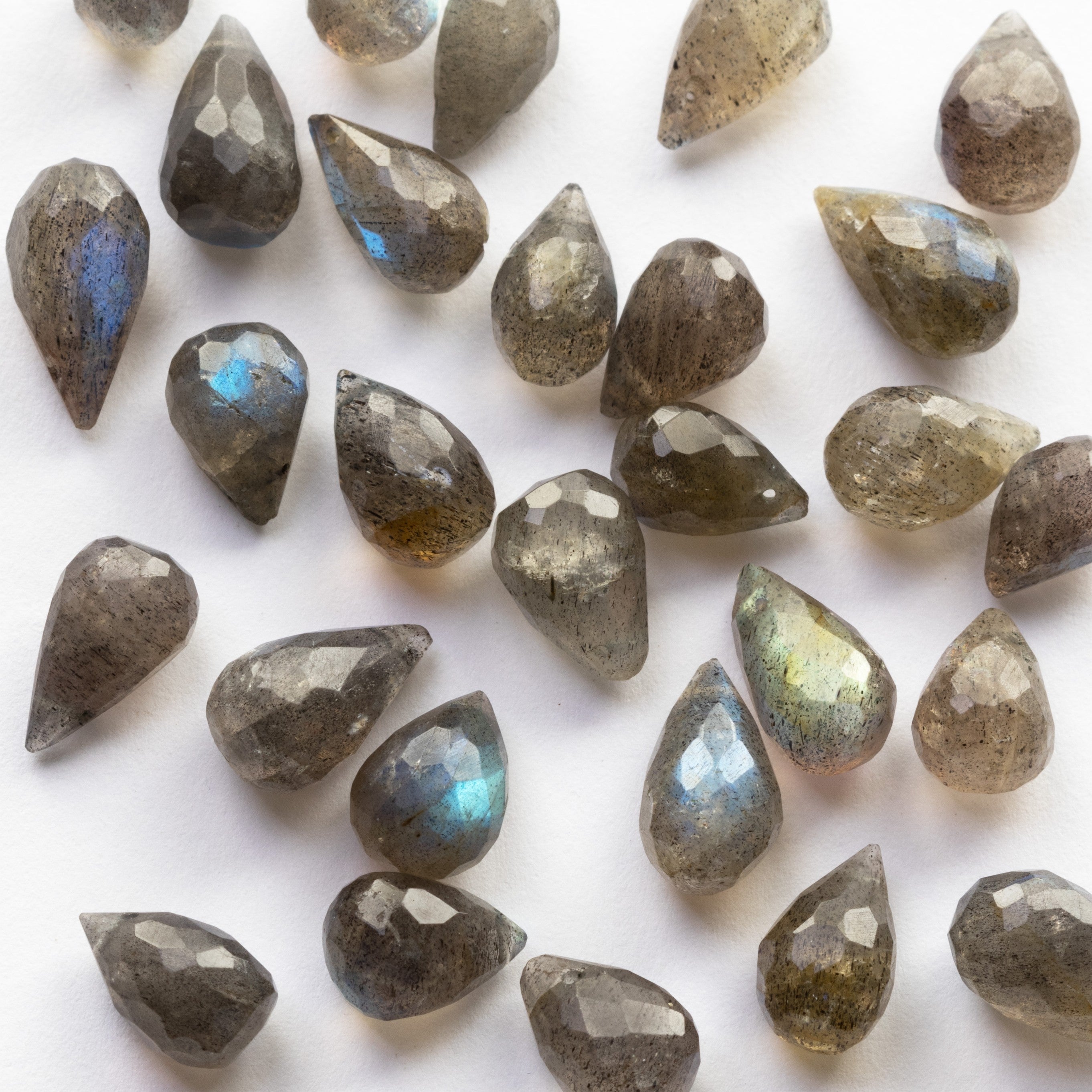 Labradorite Faceted Drop Briolette Beads