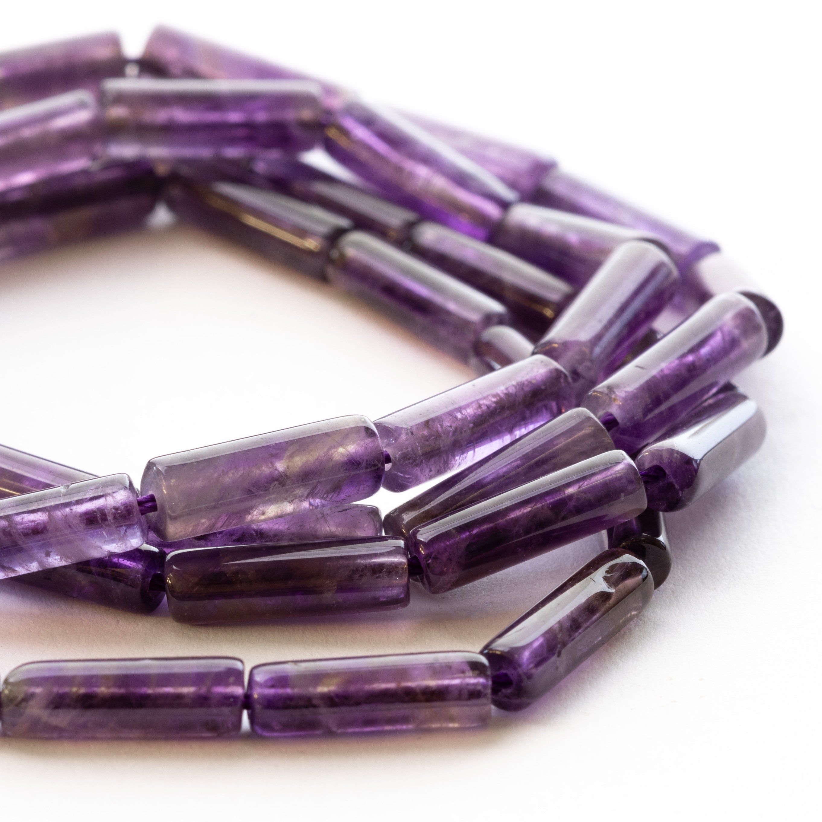 Amethyst Tube Beads Approx 13x4mm