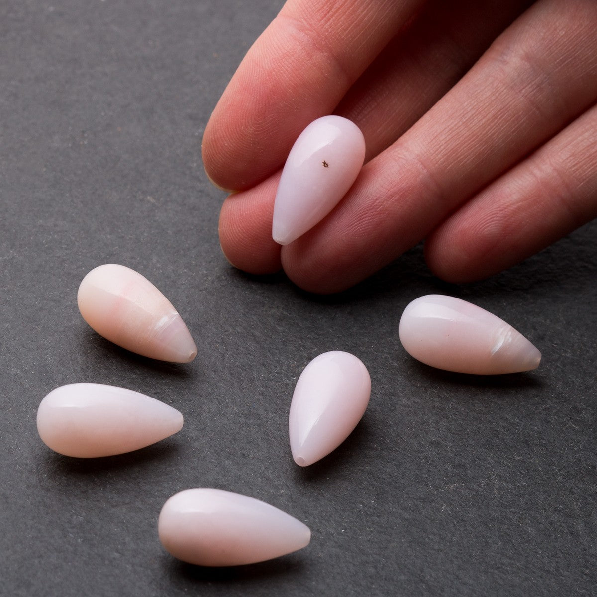 Pink Opal Top Drilled Teardrop Gemstone Beads Approx 20x10mm