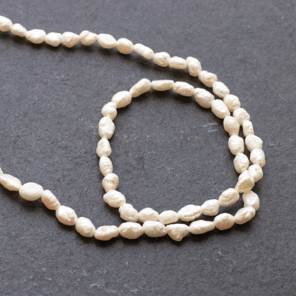 Freshwater Rice Shaped Rustic Cream Pearls, Approx 4x3mm to 6x4mm ...