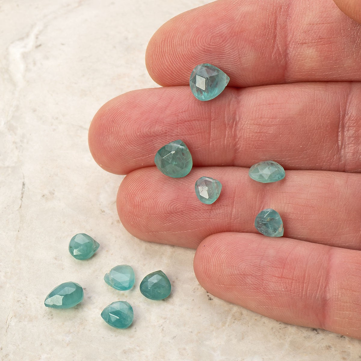 Grandidierite Faceted Heart Briolette Beads