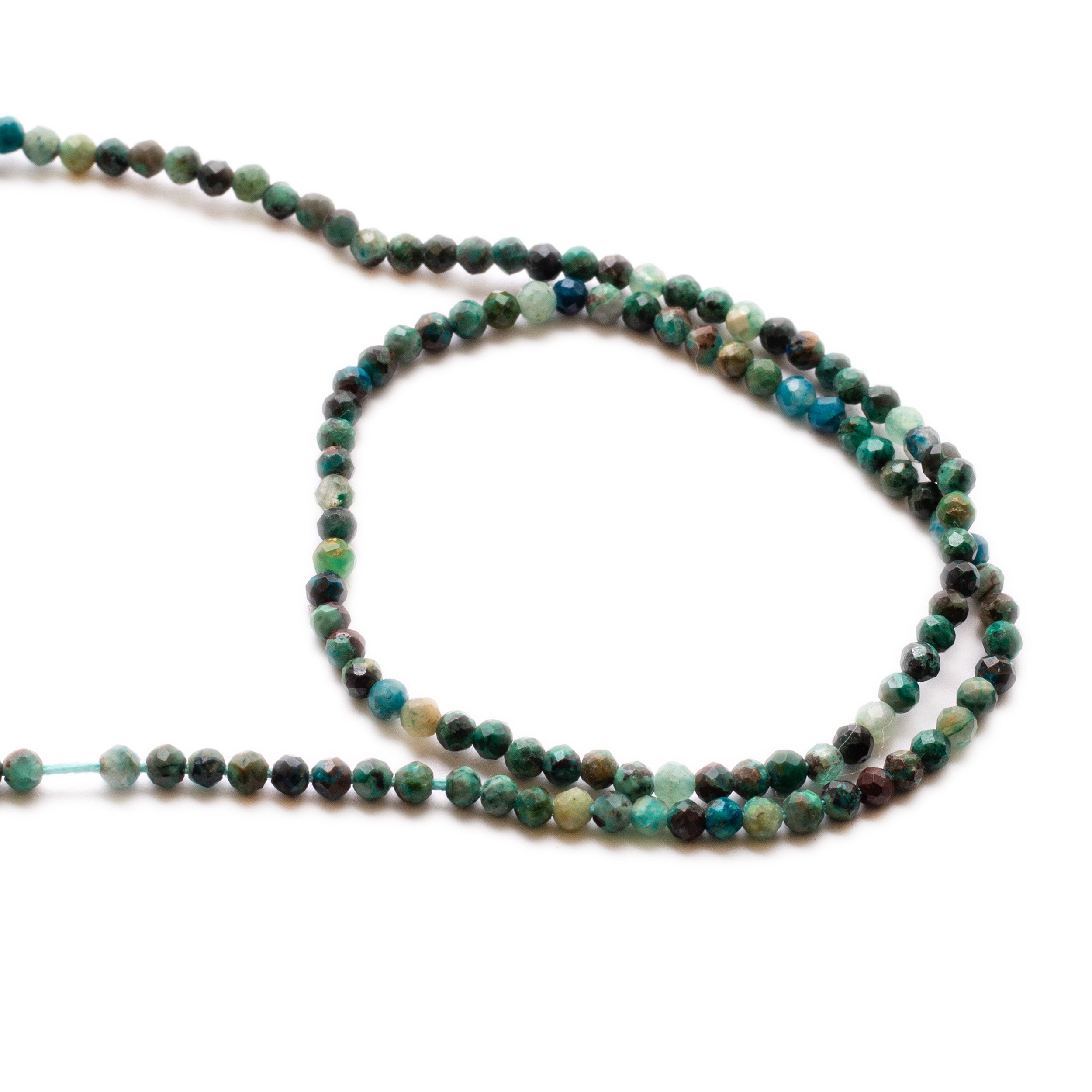 Chrysocolla Micro Faceted Round Beads Approx 1.5mm