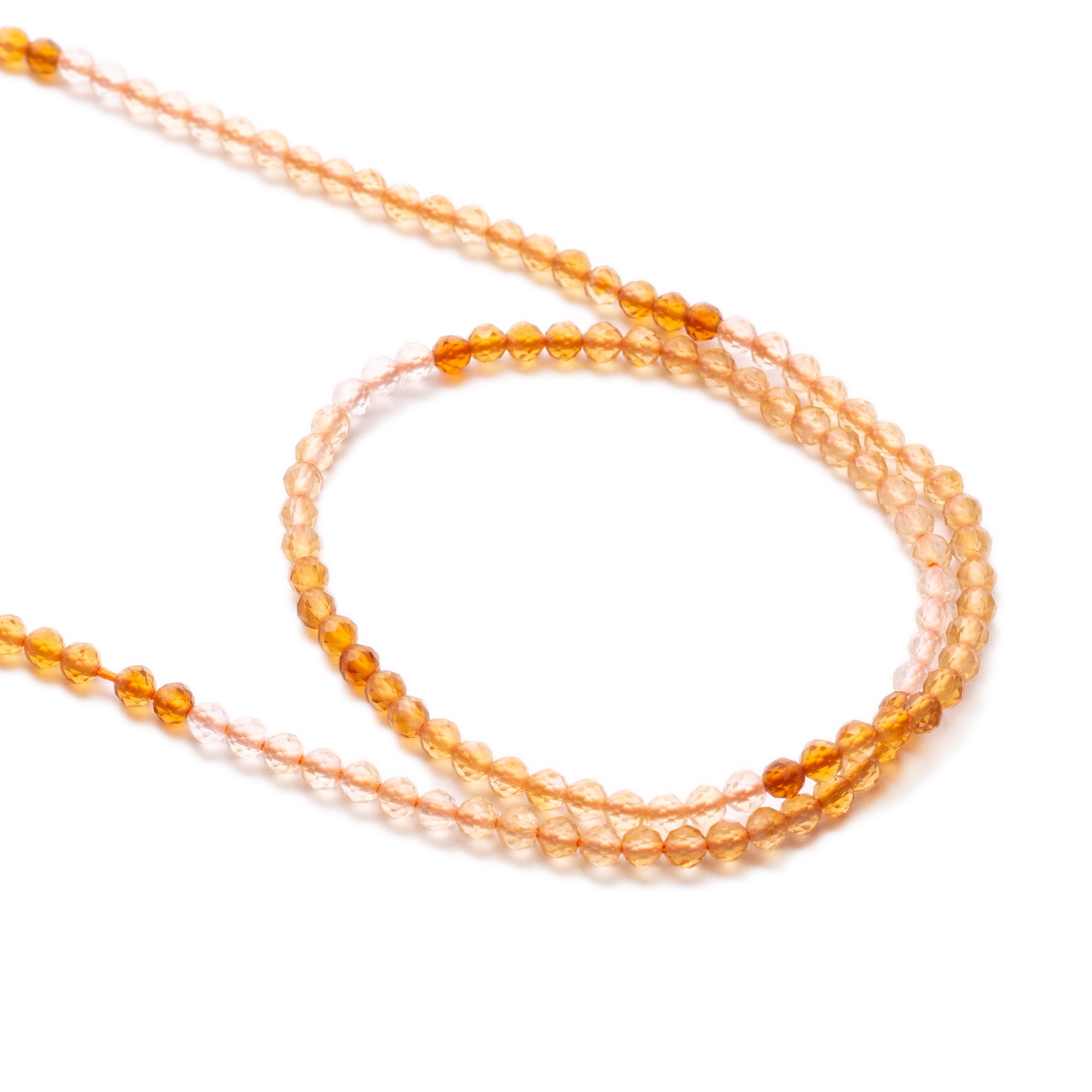 Citrine Shaded Micro Faceted Round Beads Approx 2mm