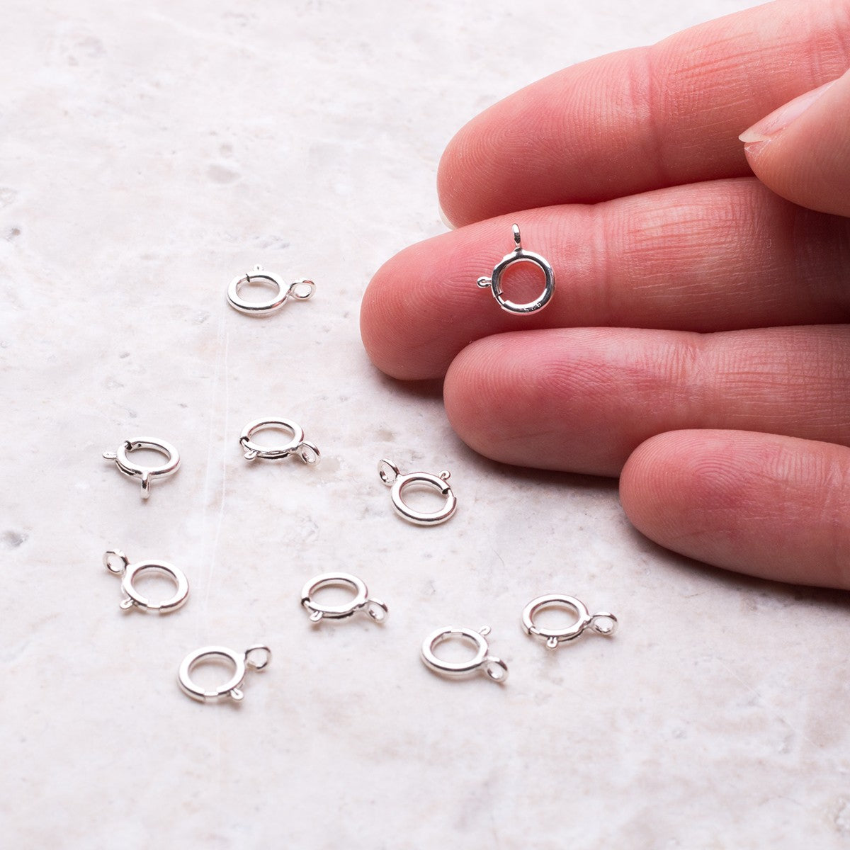 Sterling Silver 6mm Bolt Ring With Open Ring pk10