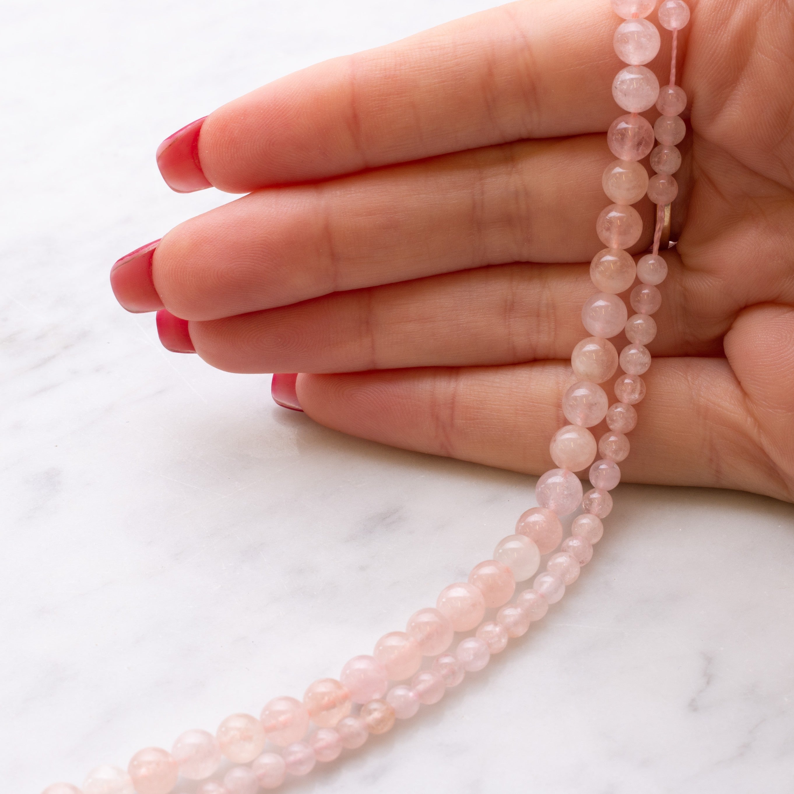 Morganite Round Beads