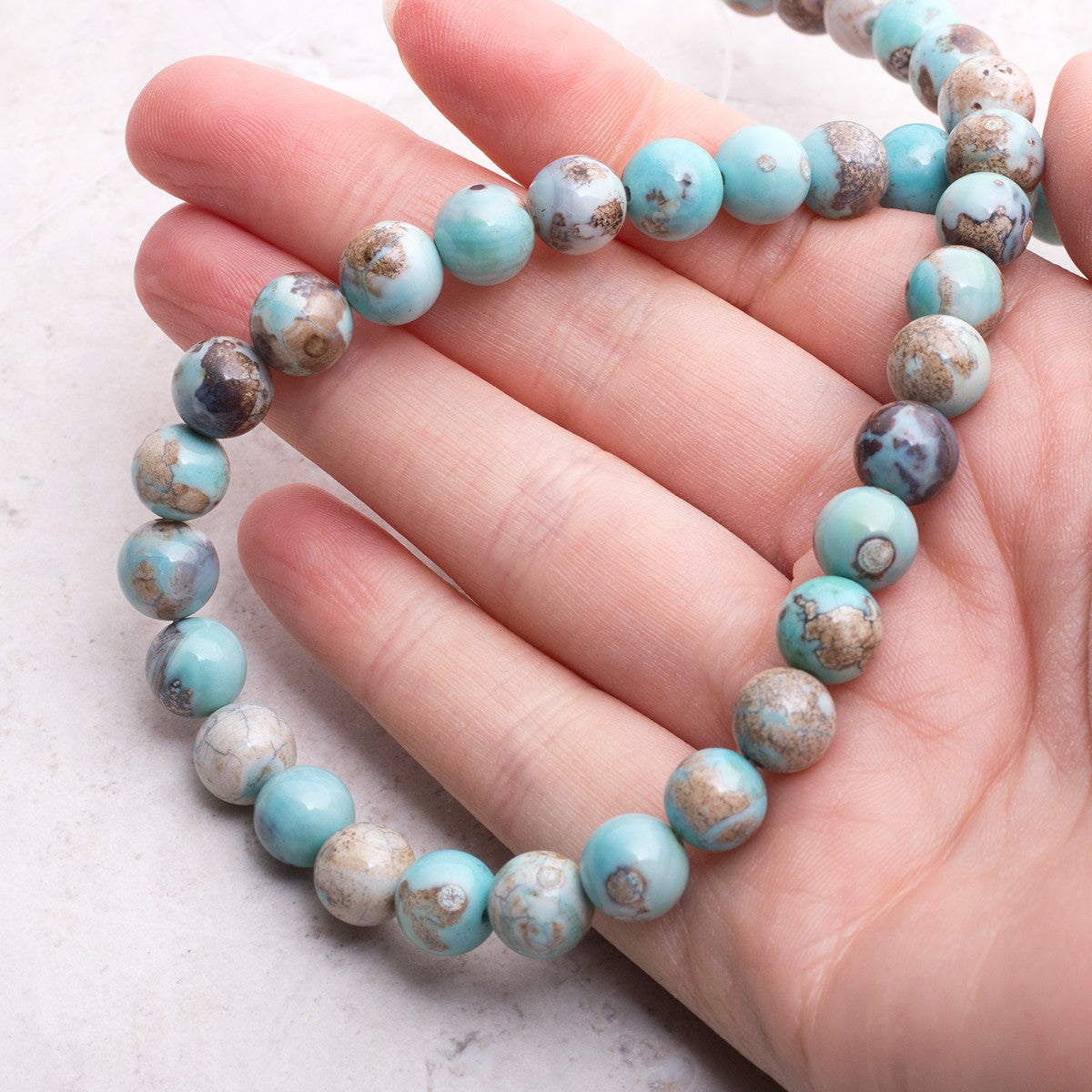 Tibetan Agate Round Beads Approx 8mm