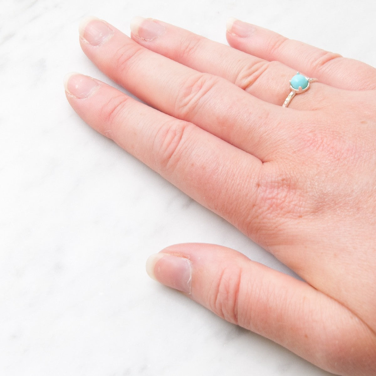 Sterling Silver Adjustable Textured Ring With Decorative Claw For 5mm Round Cabochon