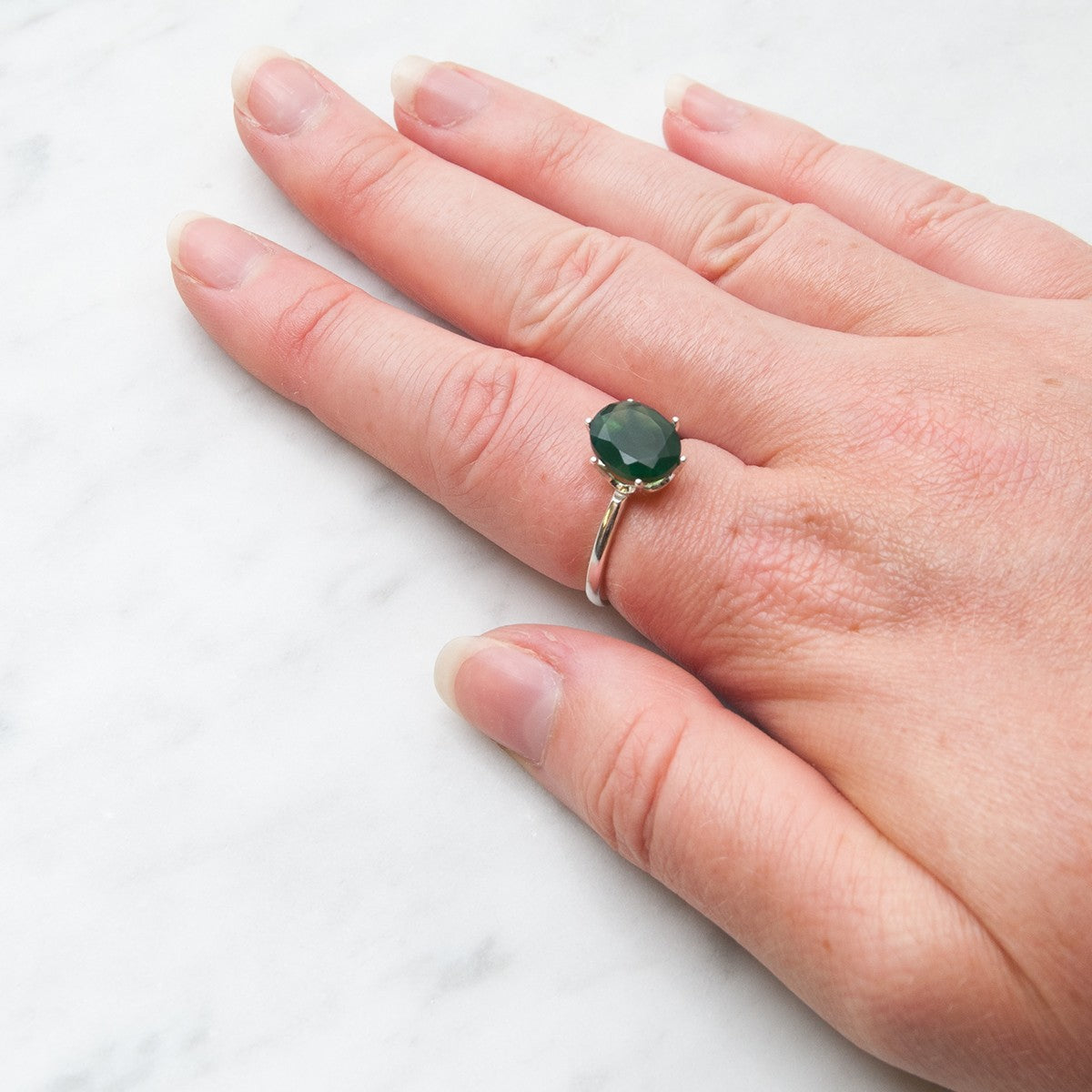 Sterling Silver Pre-Notched Ring For One 10x8mm Oval Faceted Stone