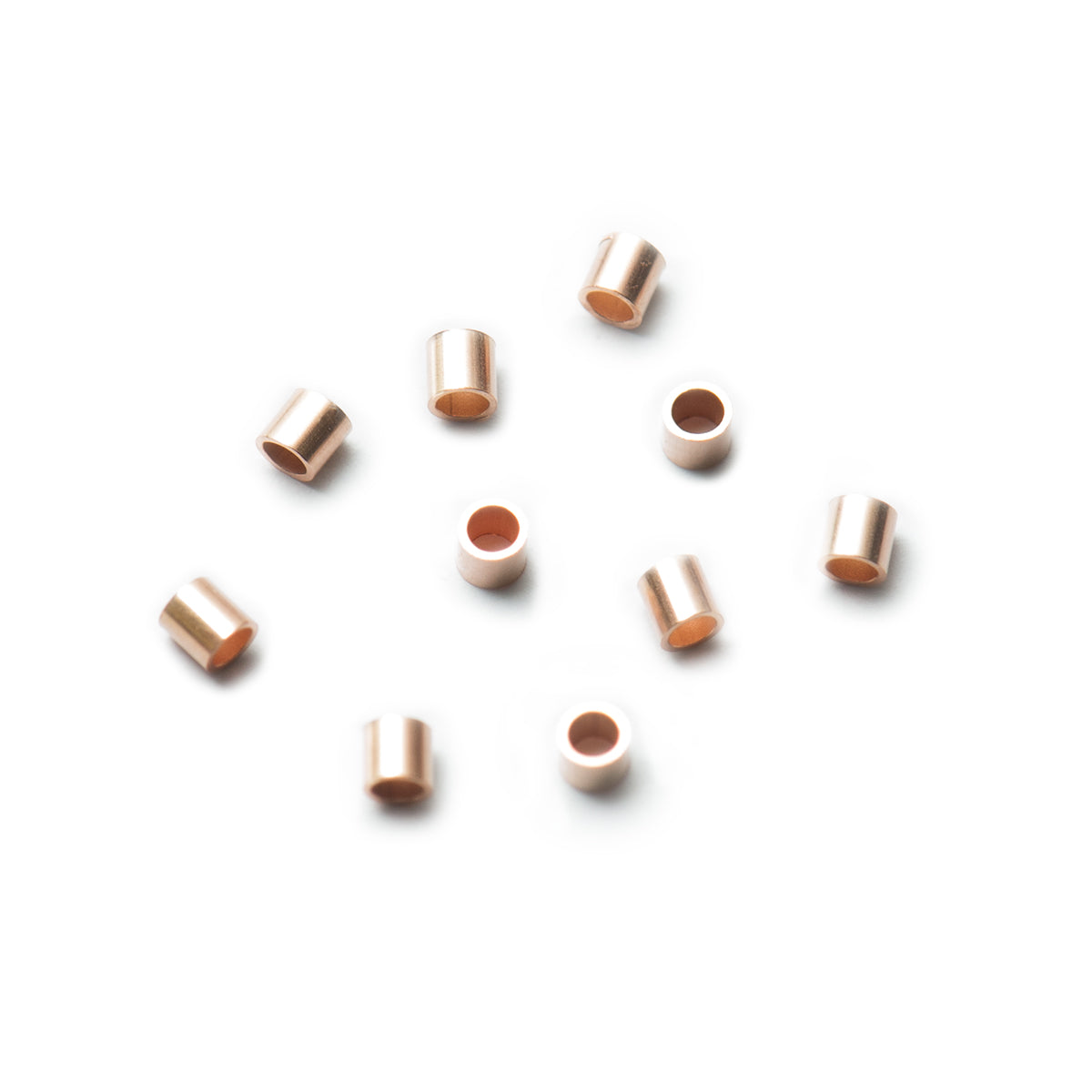 Rose Gold Filled 2x2mm Crimps Pair