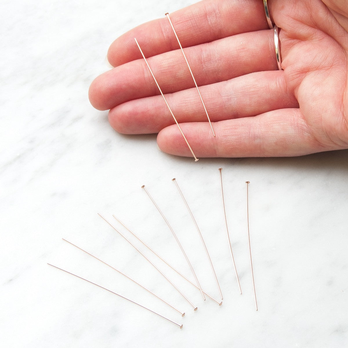 Rose Gold Filled 52mm Fine Headpins pk10