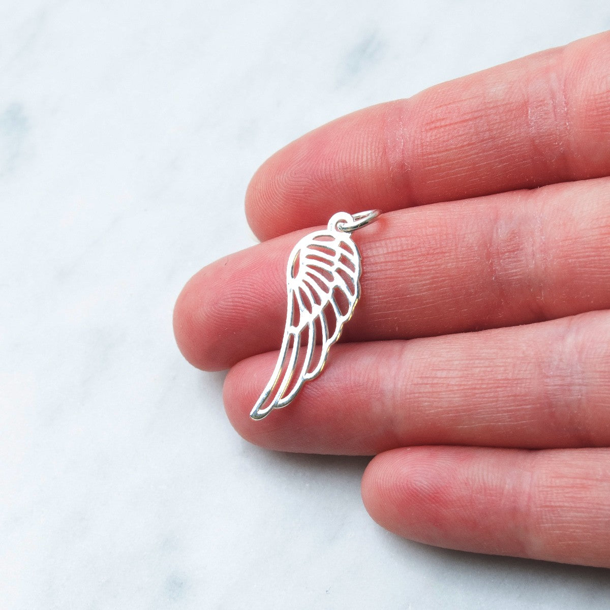 Sterling Silver Angel Wing Charm