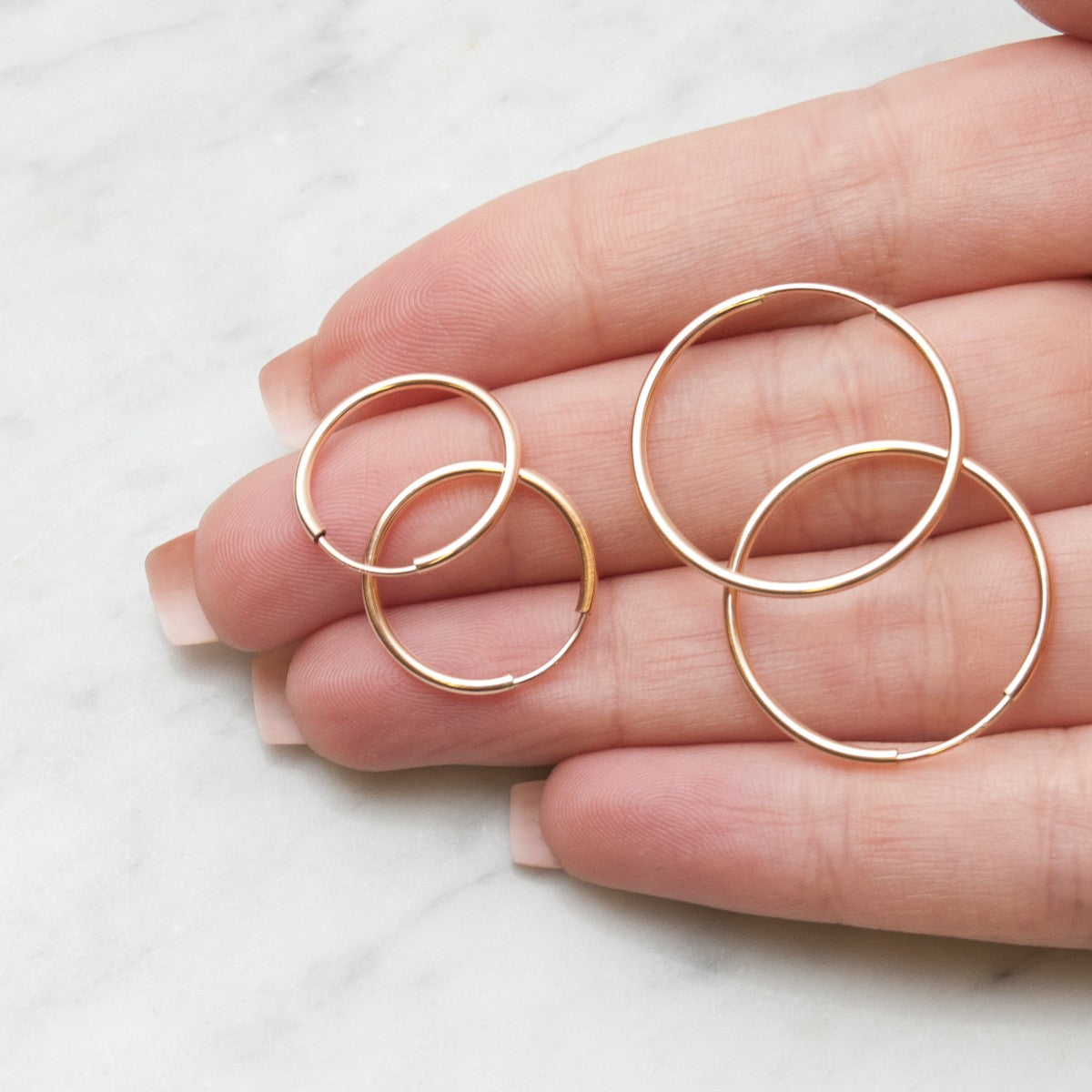 Rose Gold Filled Hoops Pair