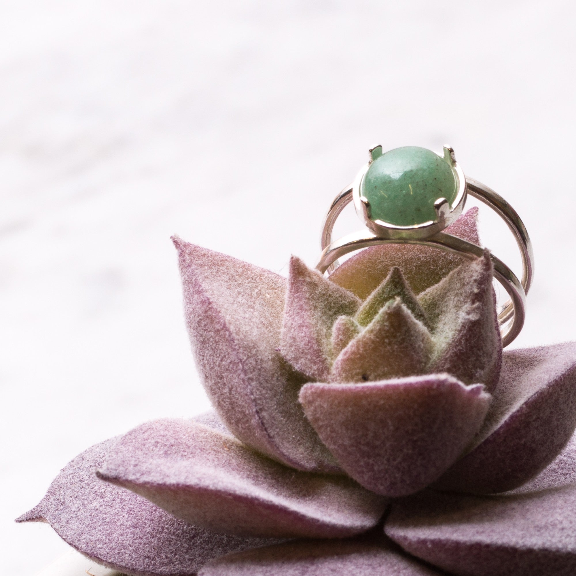 Sterling Silver Adjustable Ring With Decorative Claw For 8mm Round Cabochon