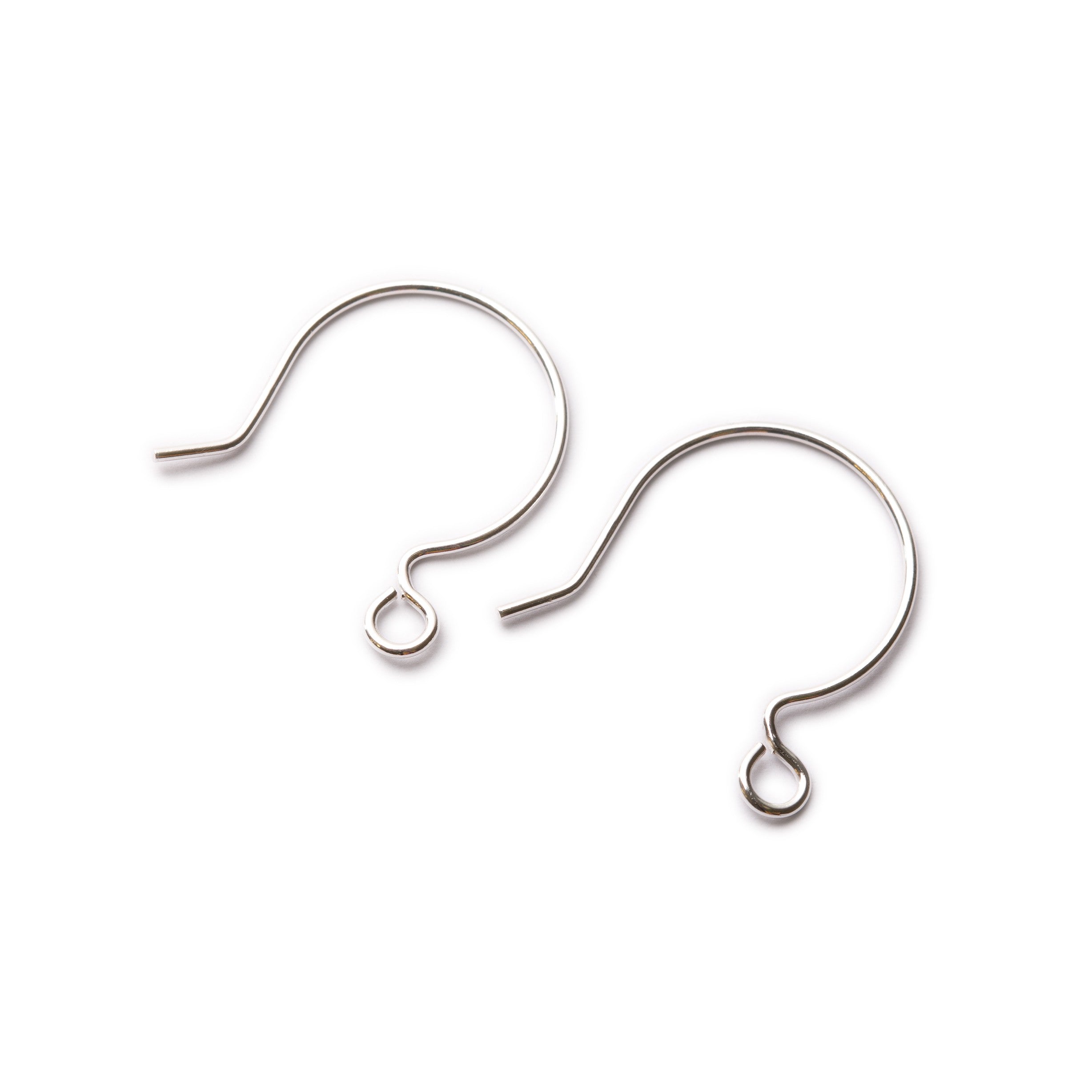 Sterling Silver Plain Rounded Shepherds Crook Earwires With Loop Pair